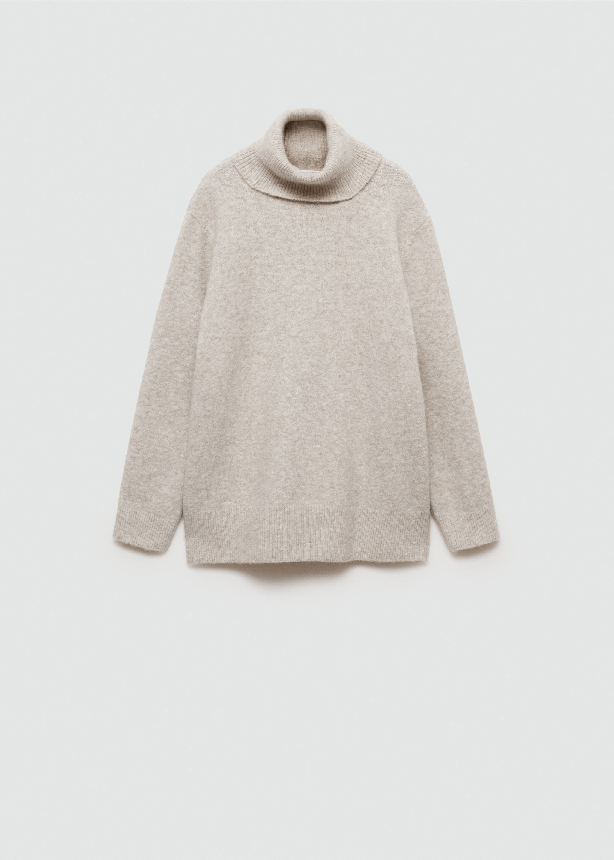 Turtleneck knit sweater - Article without model, Light/Pastel Brown. Ref: 77073266-00.