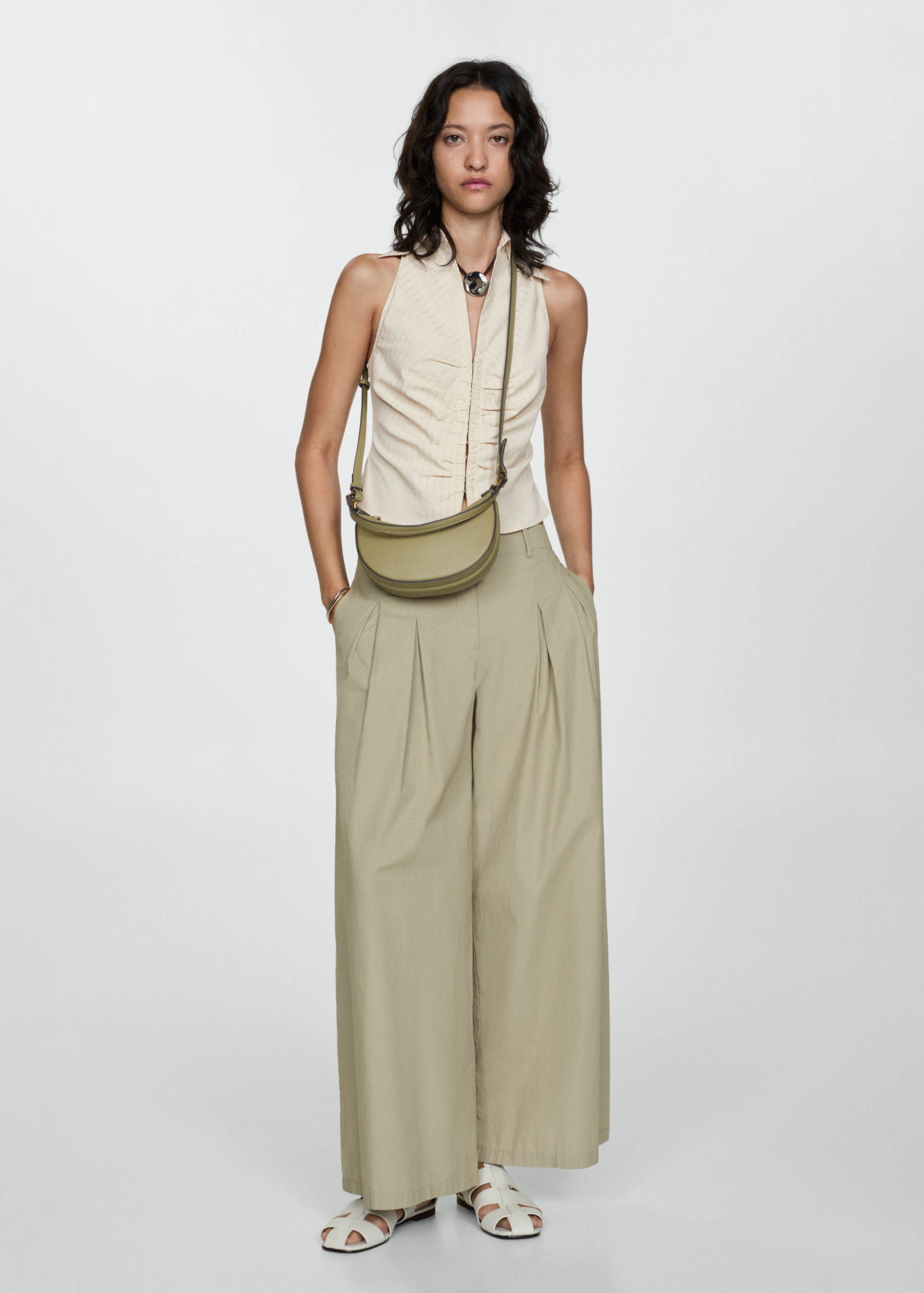 Gestreepte top met rits - Overzichtstekening