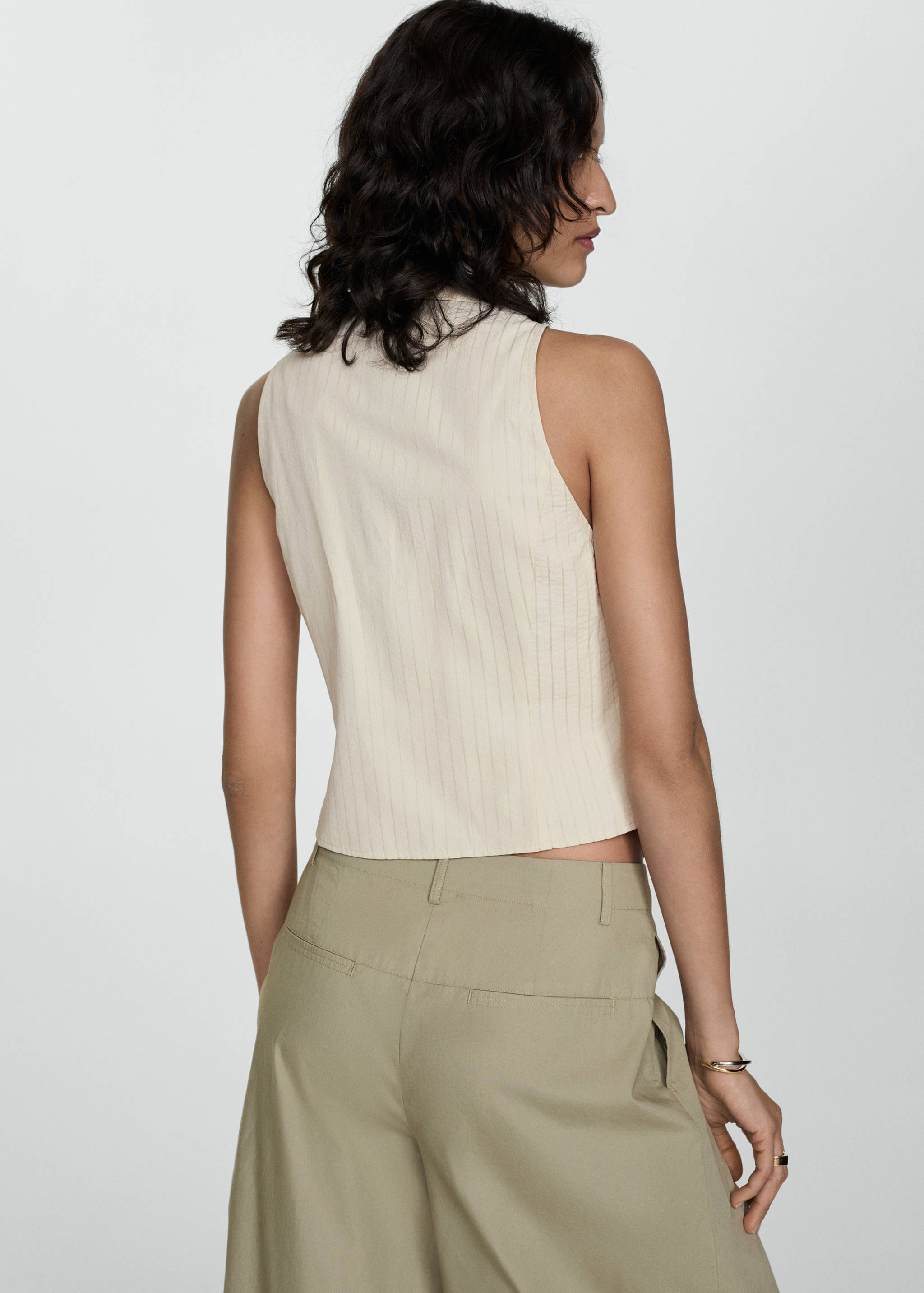 Gestreepte top met rits - Achterkant van het artikel