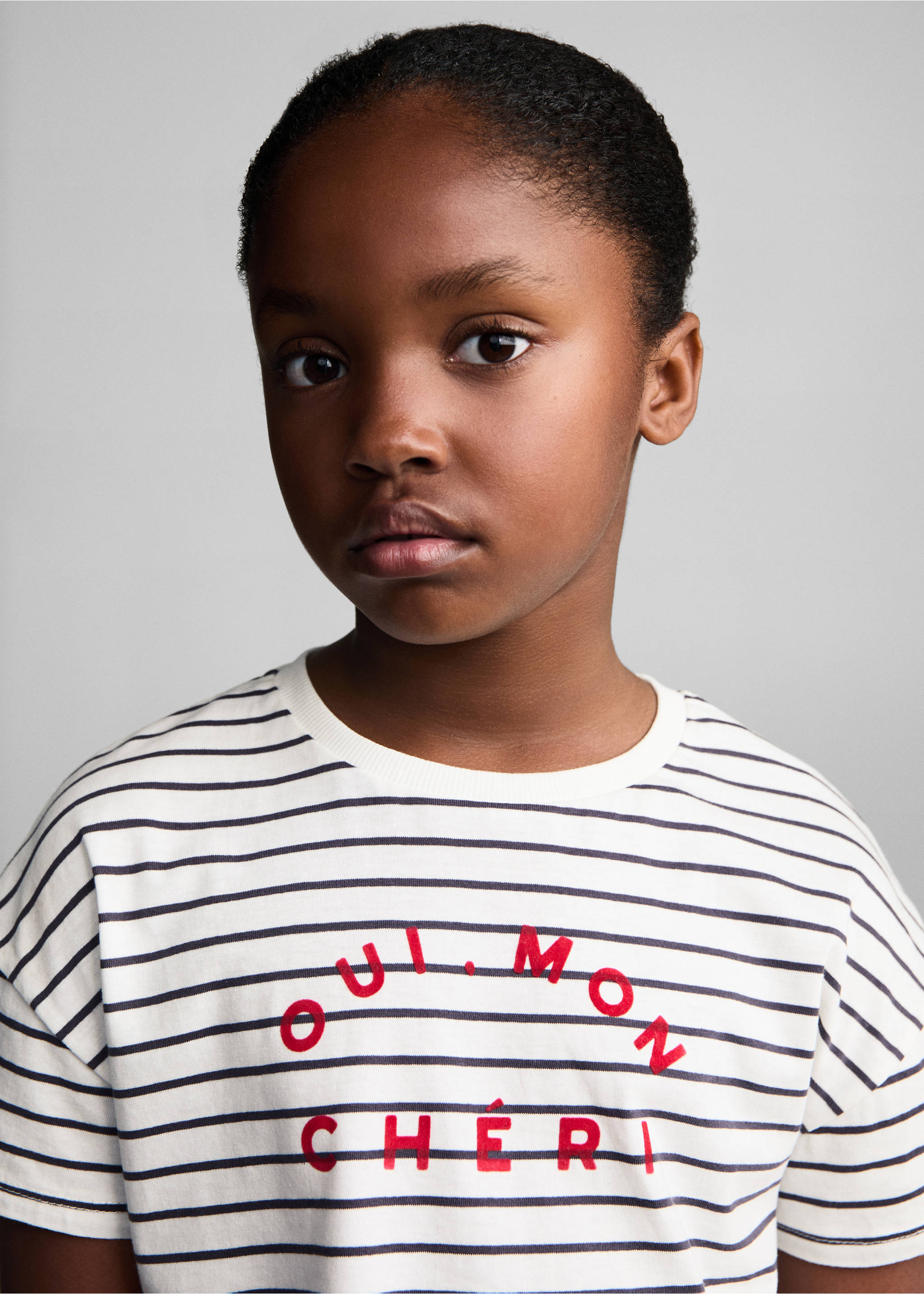 Striped cotton T-shirt - Details of the article 1, Off White. Ref: 77073278-00.