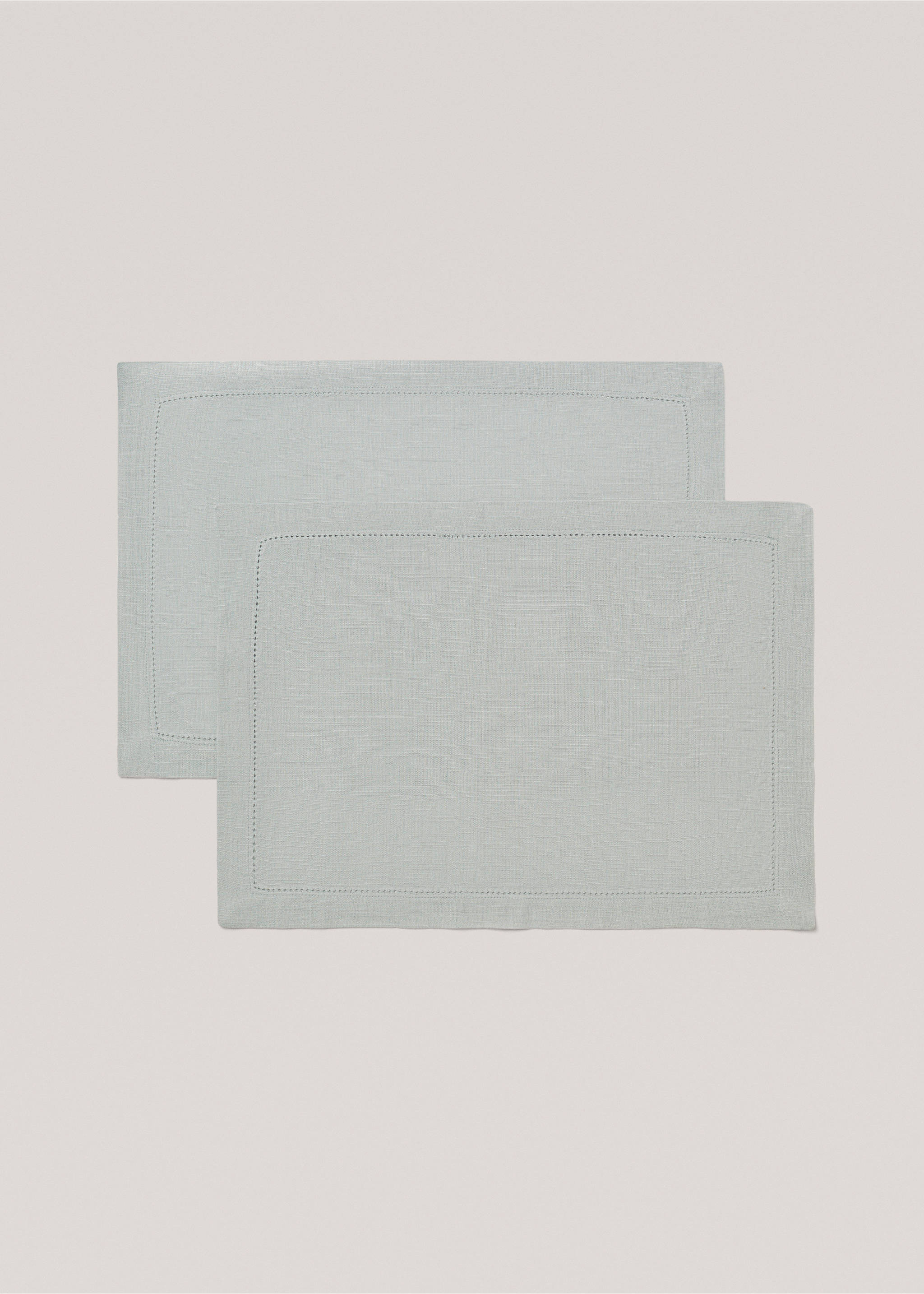 Hemstitch placemat - Article without model, Aqua Green. Ref: 77073279-00.