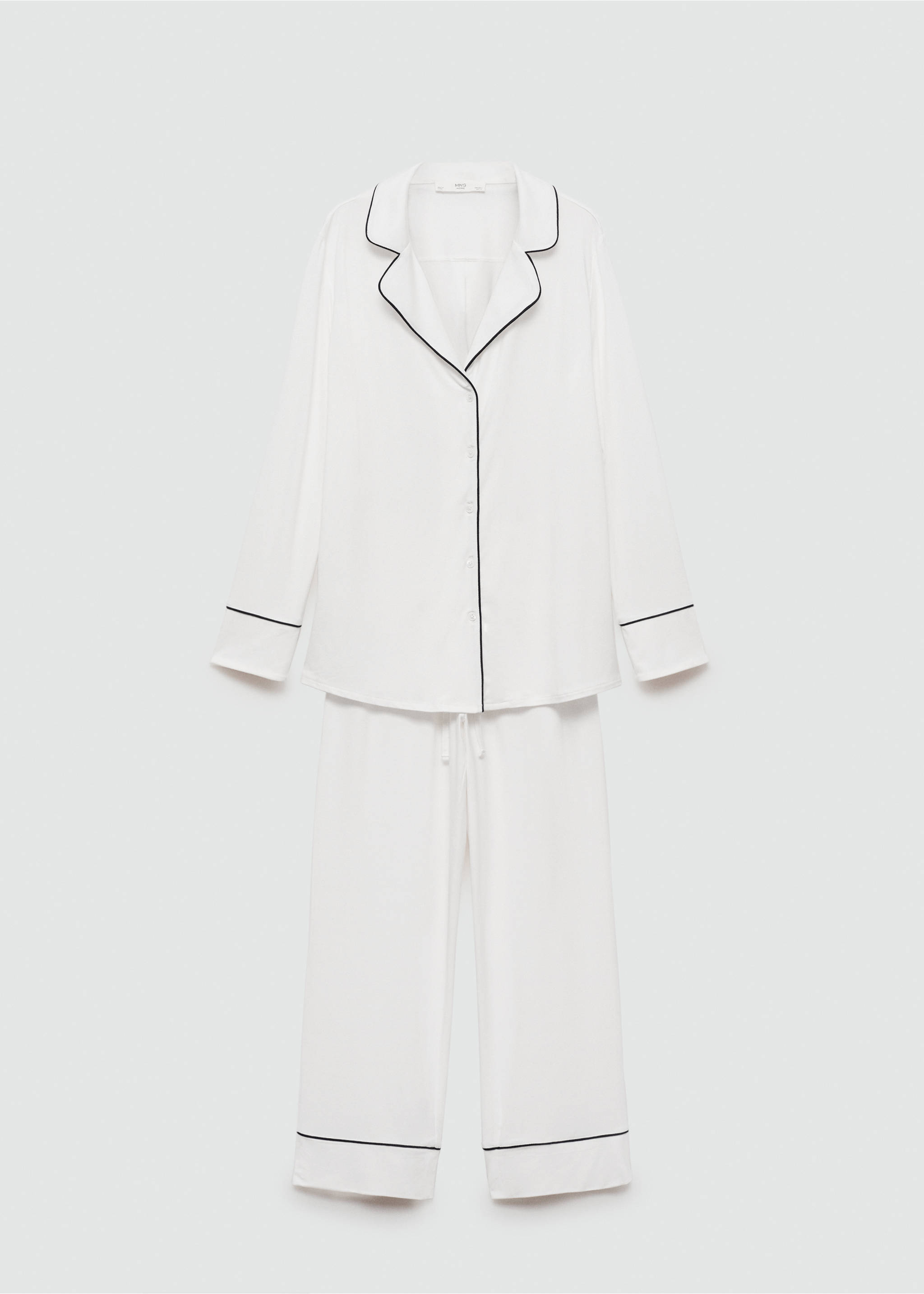 Dvoudílné pyžamo s ozdobným lemováním - Zboží bez modelu, Šedobílá. Ref: 77073289-00.