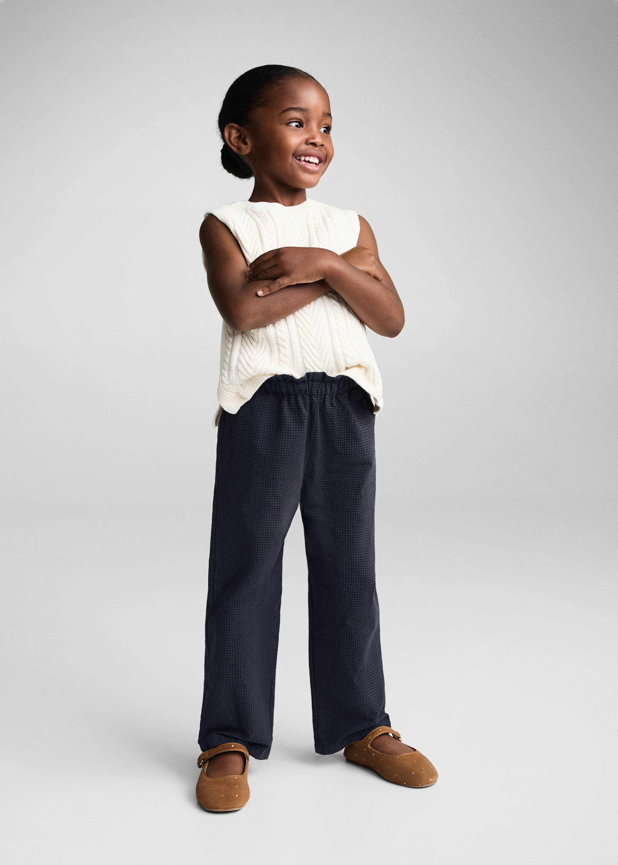 Straight checked pants - General plane