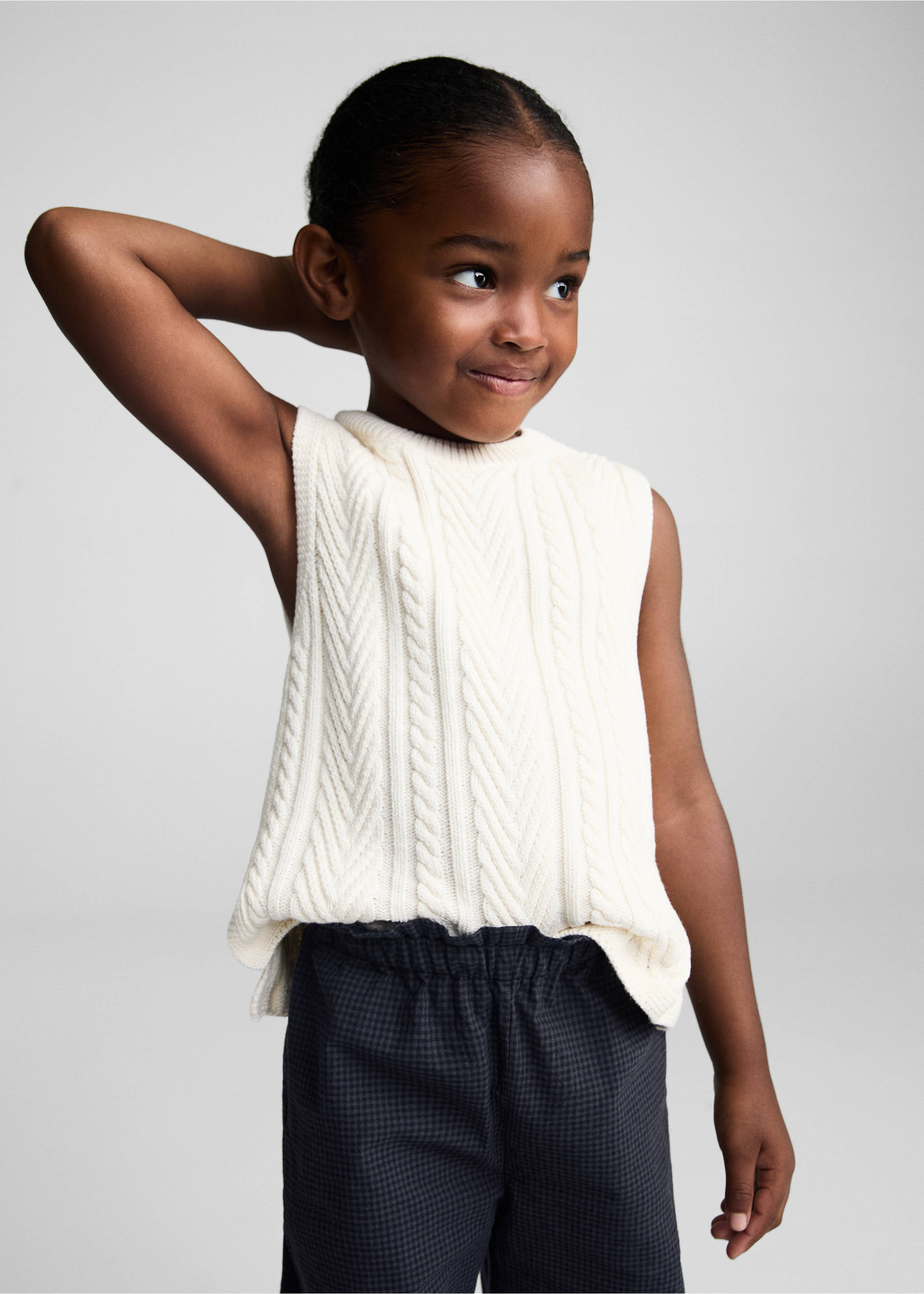 Straight checked pants - Medium plane, Dark Navy. Ref: 77073291-00.