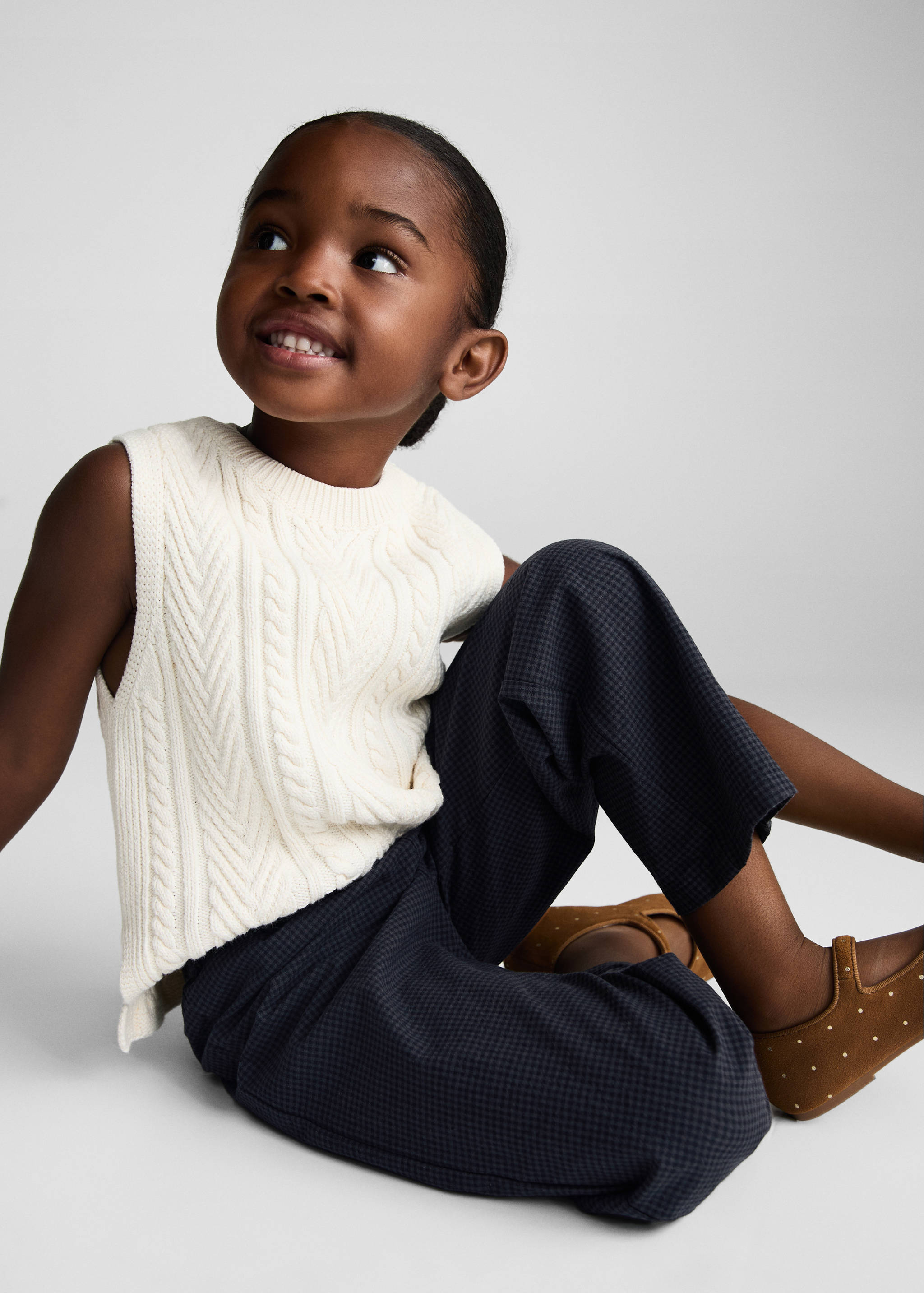 Straight checked pants - Details of the article 1