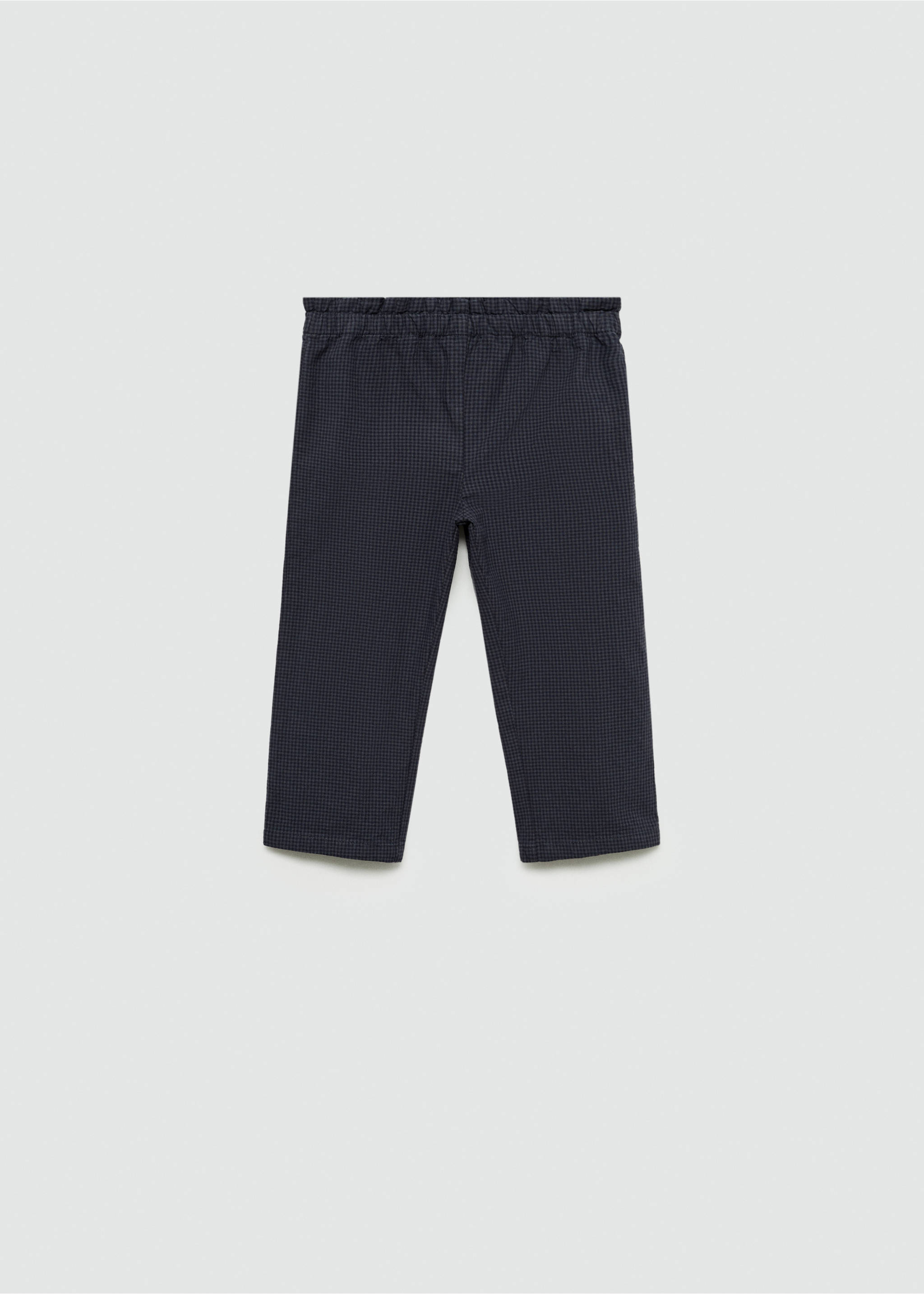 Straight checked pants - Article without model, Dark Navy. Ref: 77073291-00.