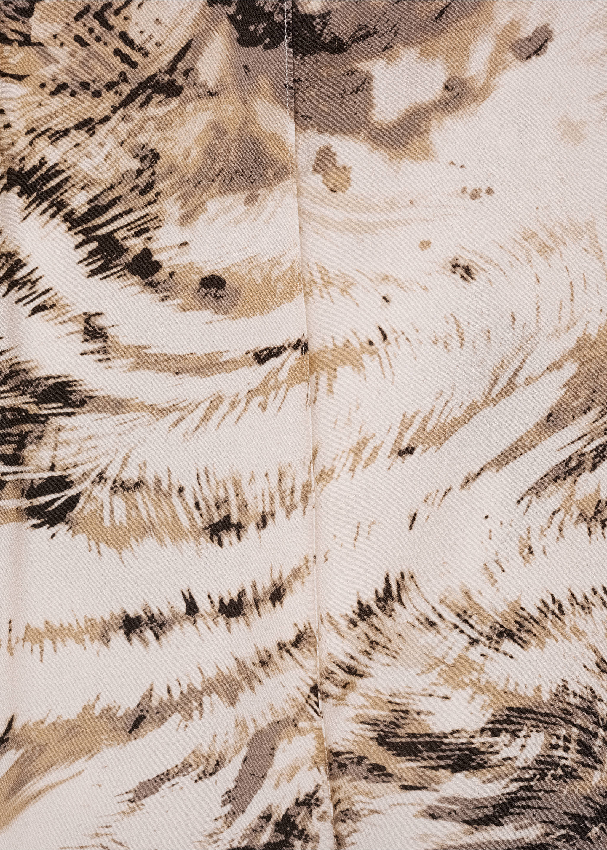 Fluid animal- print trousers - Details of the article 0, Ecru. Ref: 77073294-00.