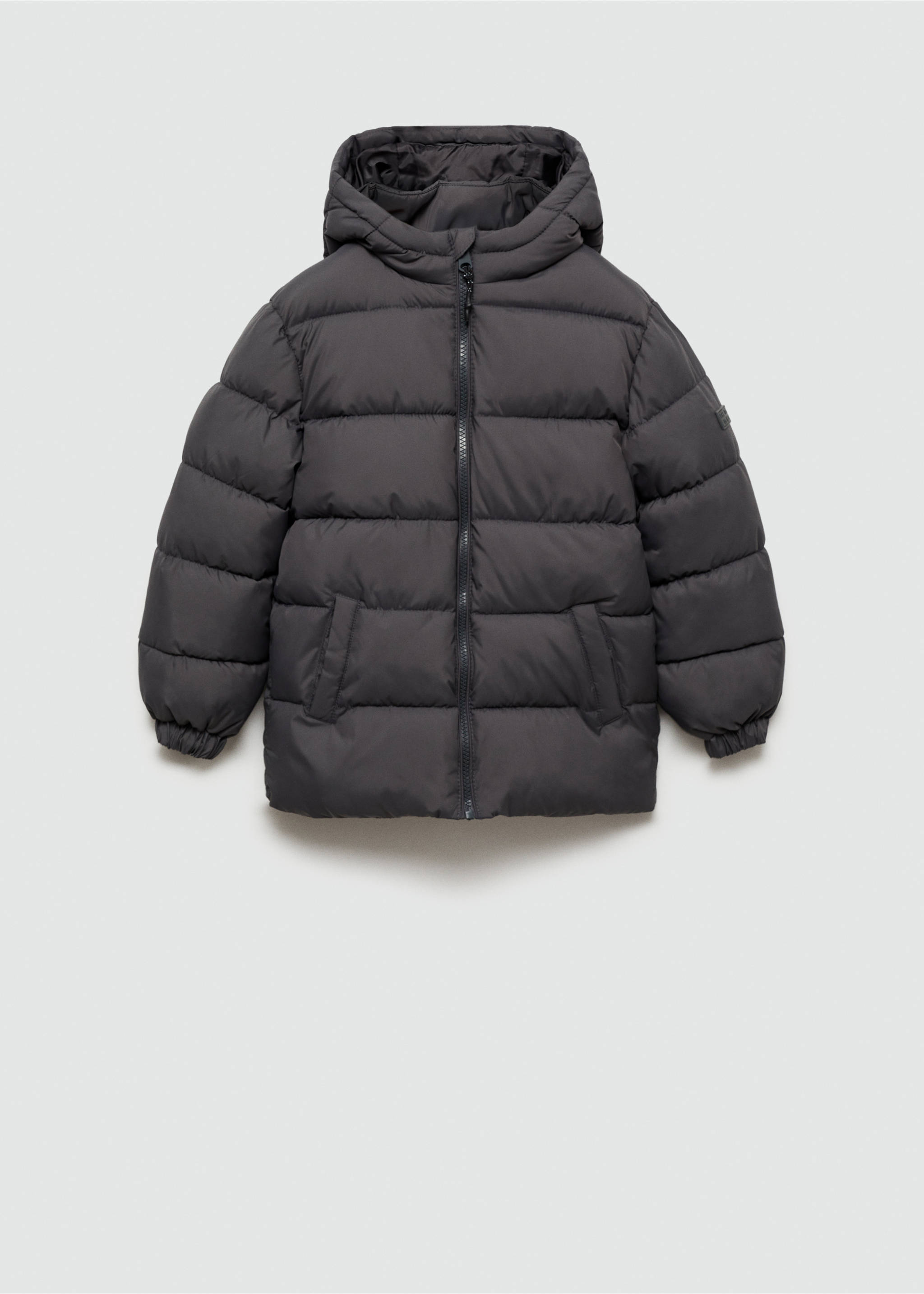 Hood puffer coat - Article without model, Charcoal. Ref: 77074009-00.