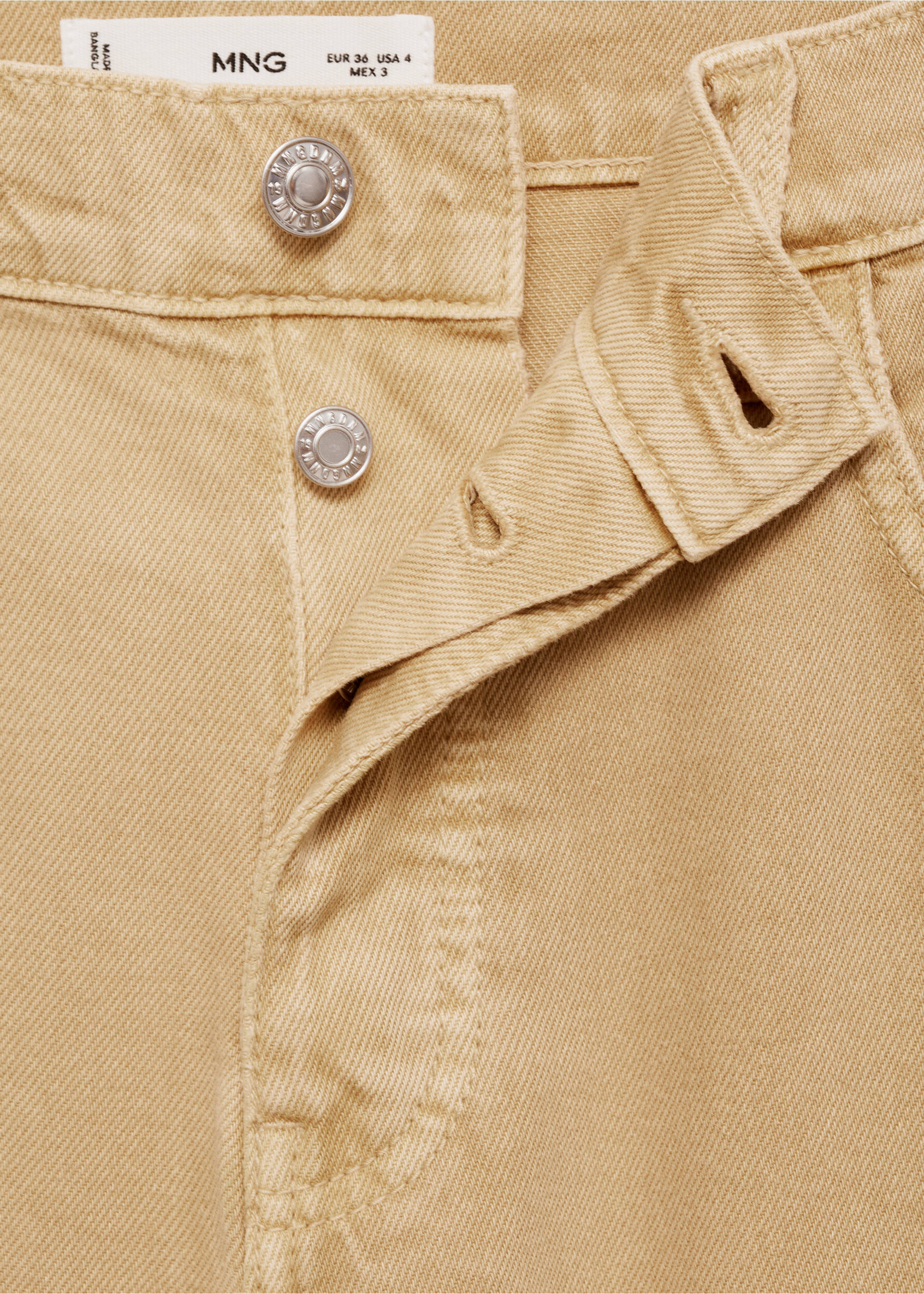 Low-rise loose-fit wide leg jeans - Details of the article 8, Medium Brown. Ref: 77074016-00.