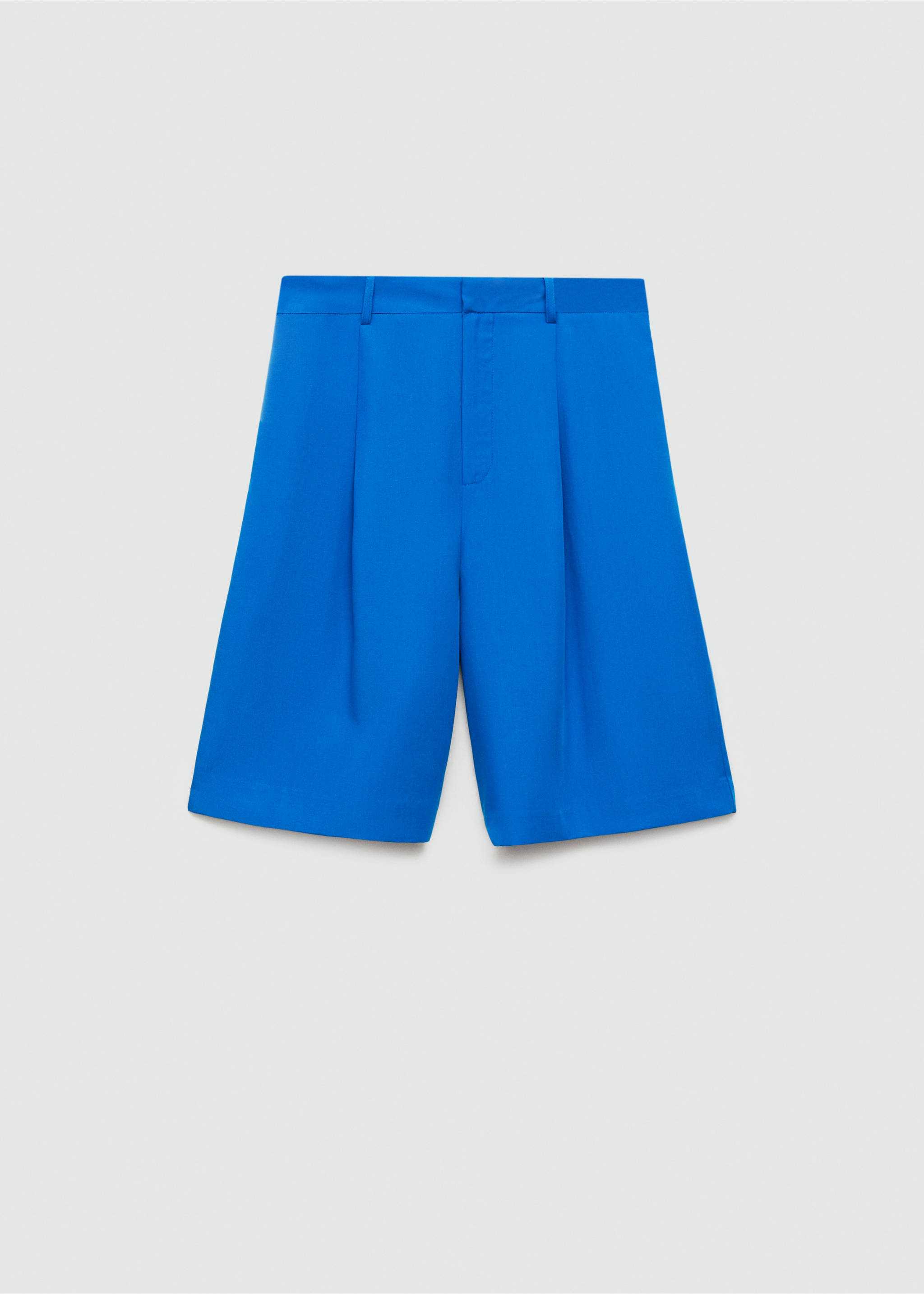 Lyocell pleated bermuda shorts - Article without model, Blue. Ref: 77074023-00.
