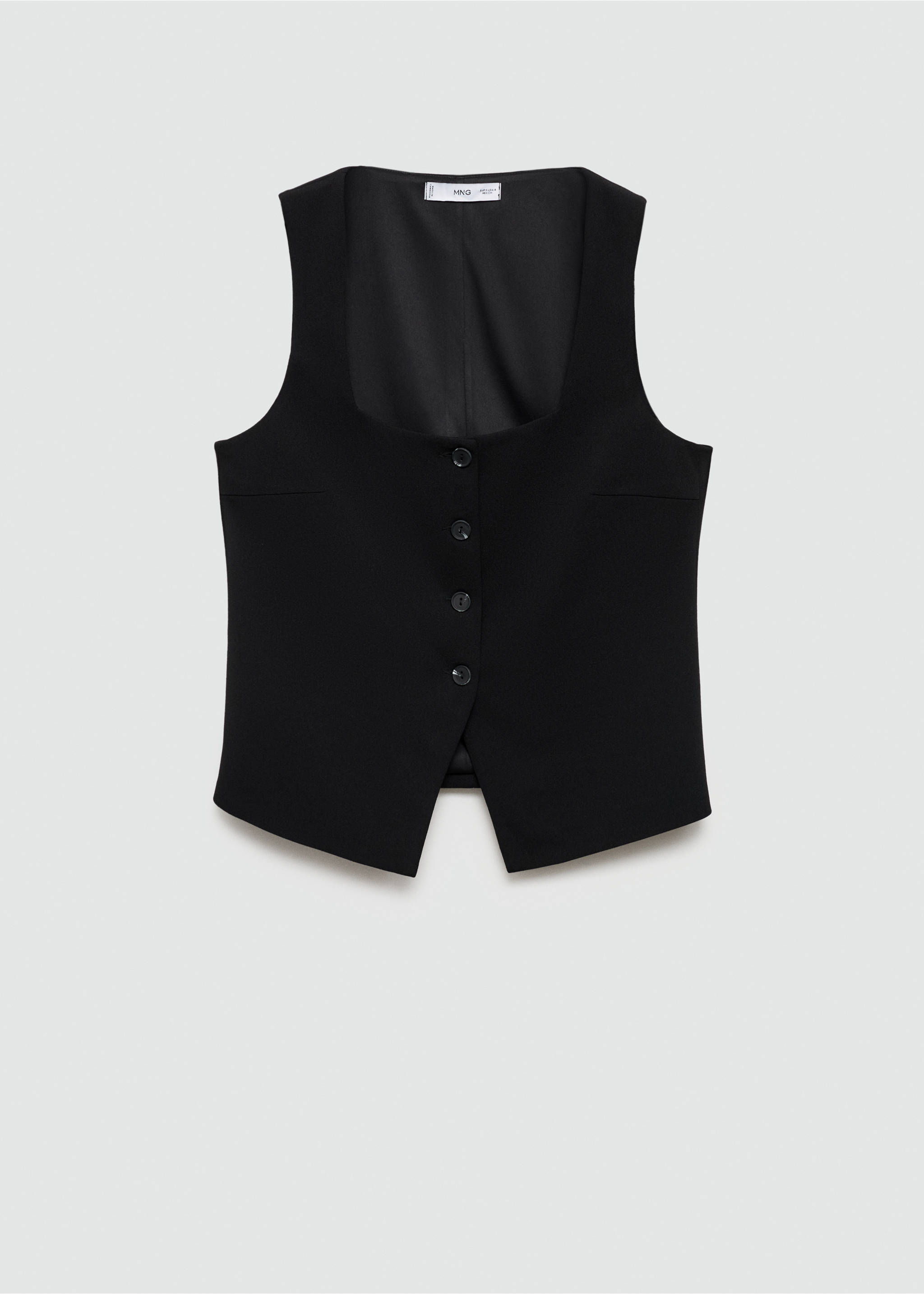 Gilet boutons bretelles larges - Article sans modèle, Noir. Ref: 77074026-00.