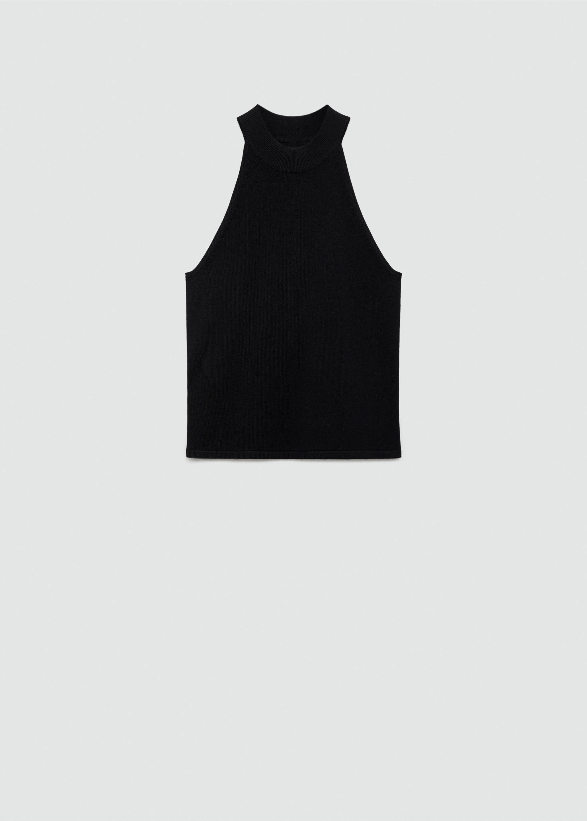 Halter nyakú kötött felső - Termék modell nélkül, Fekete. Ref: 77074028-00.