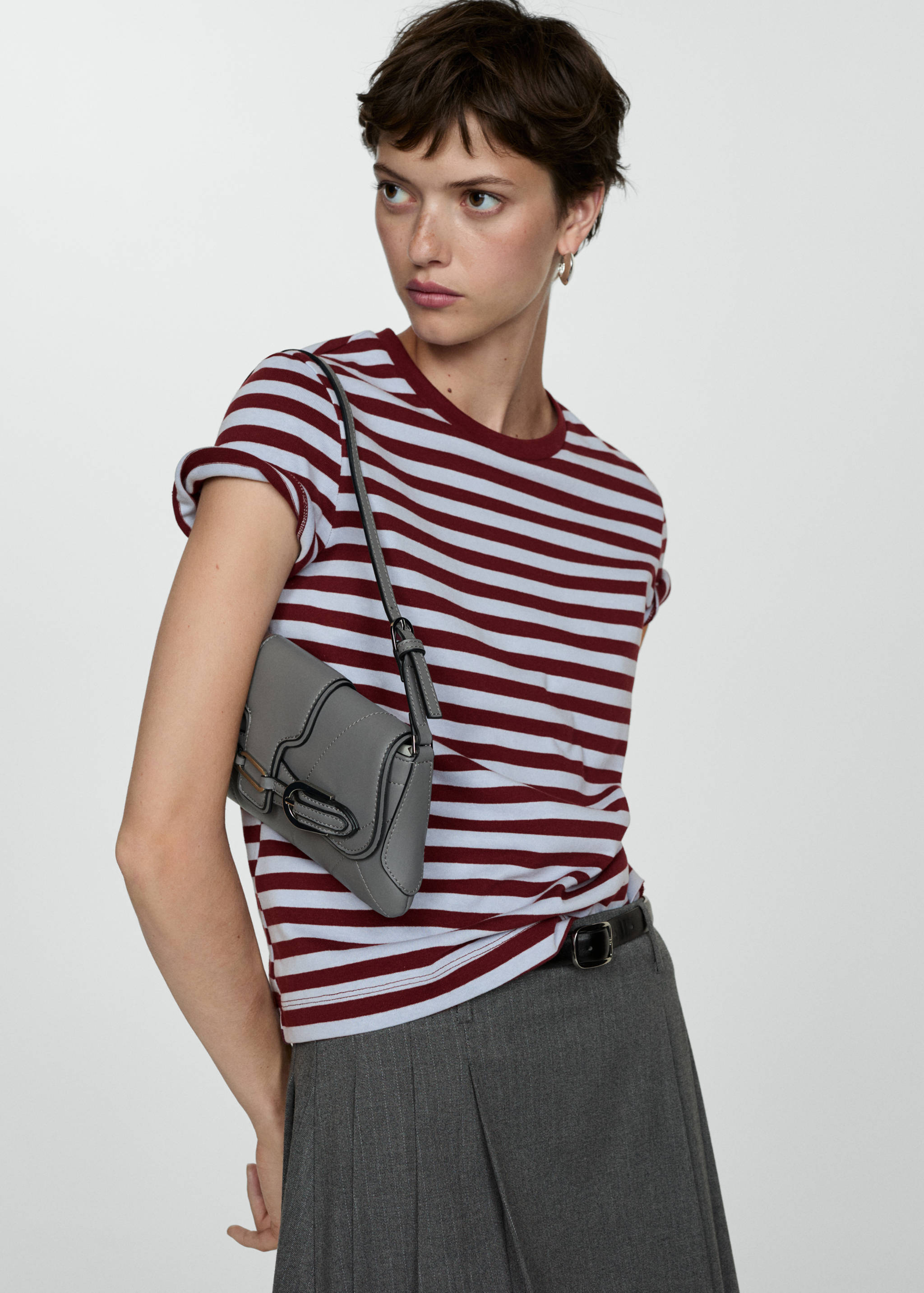 Camiseta algodón rayas - Plano medio