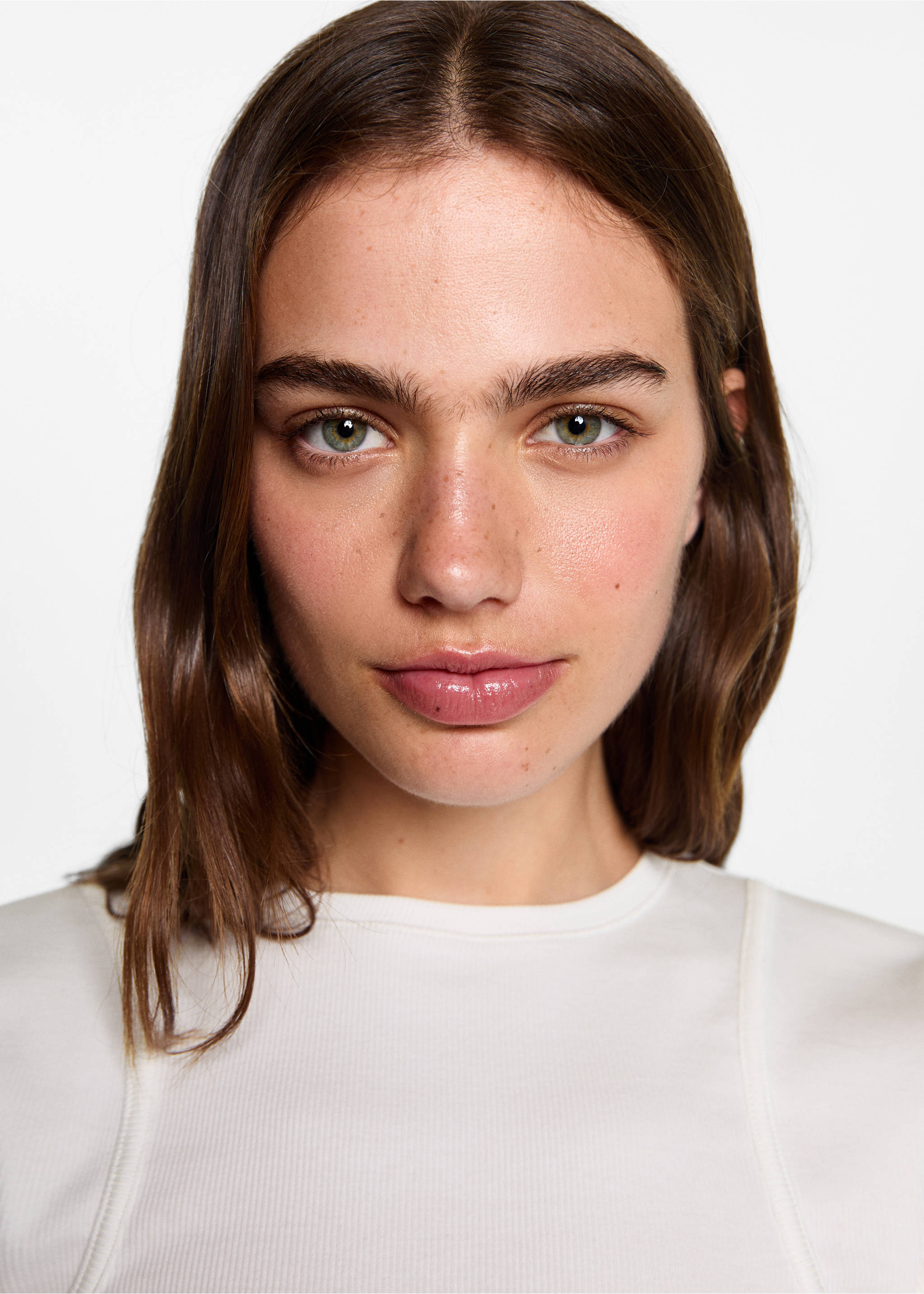 T-shirt with seam detail - Details of the article 1, Off White. Ref: 77074045-00.