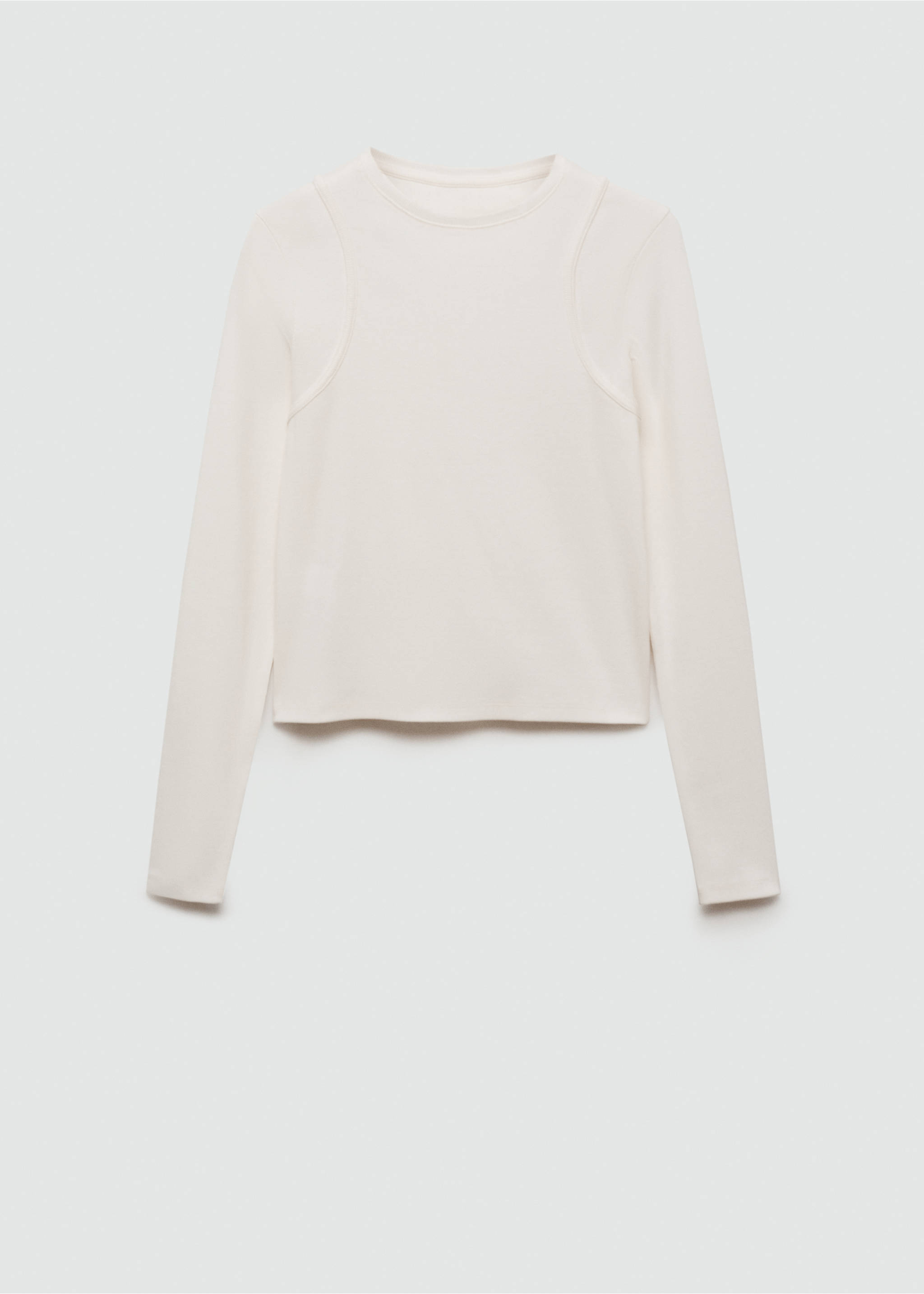 T-shirt with seam detail - Article without model, Off White. Ref: 77074045-00.