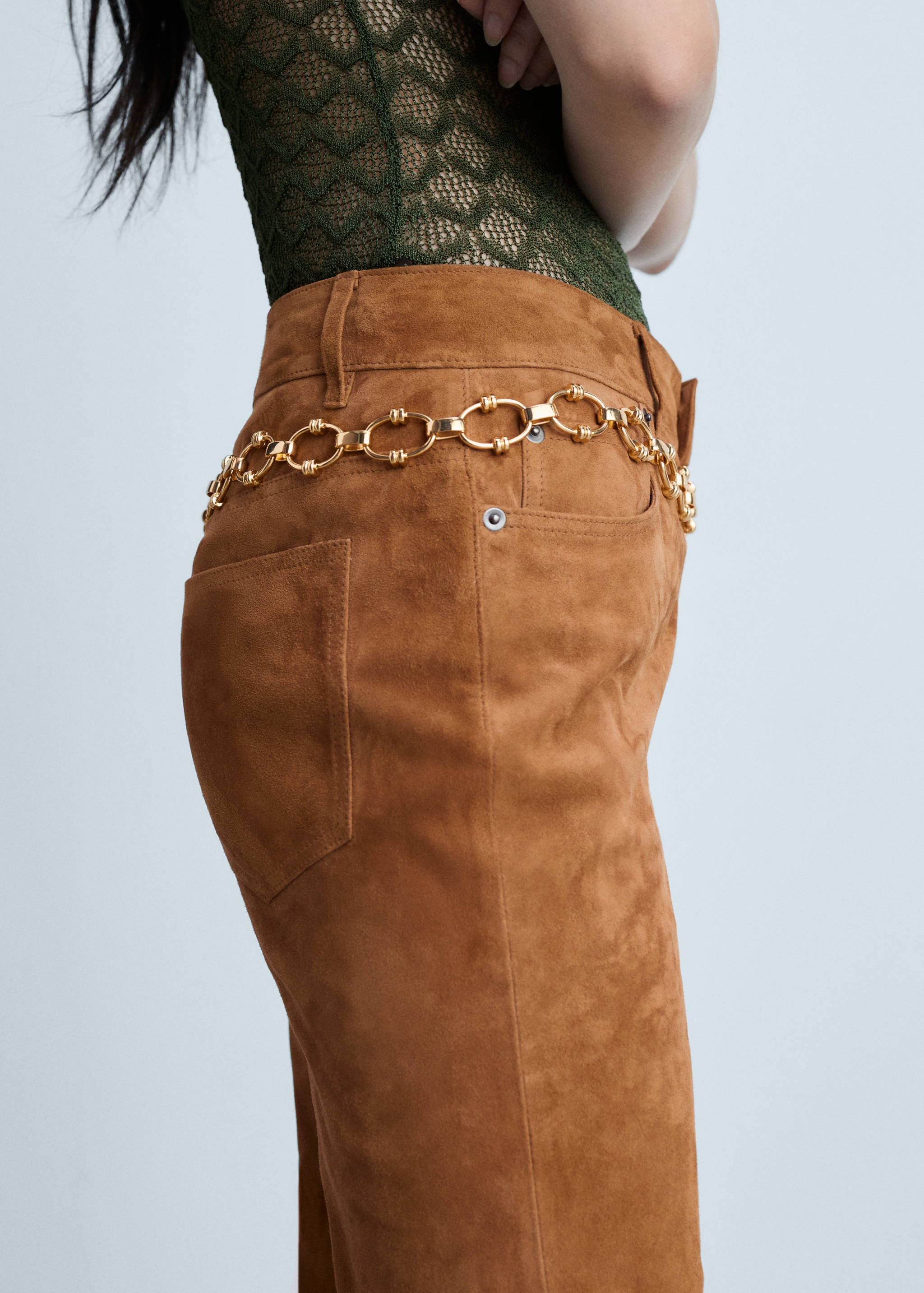Straight-fit leather trousers - Details of the article 6