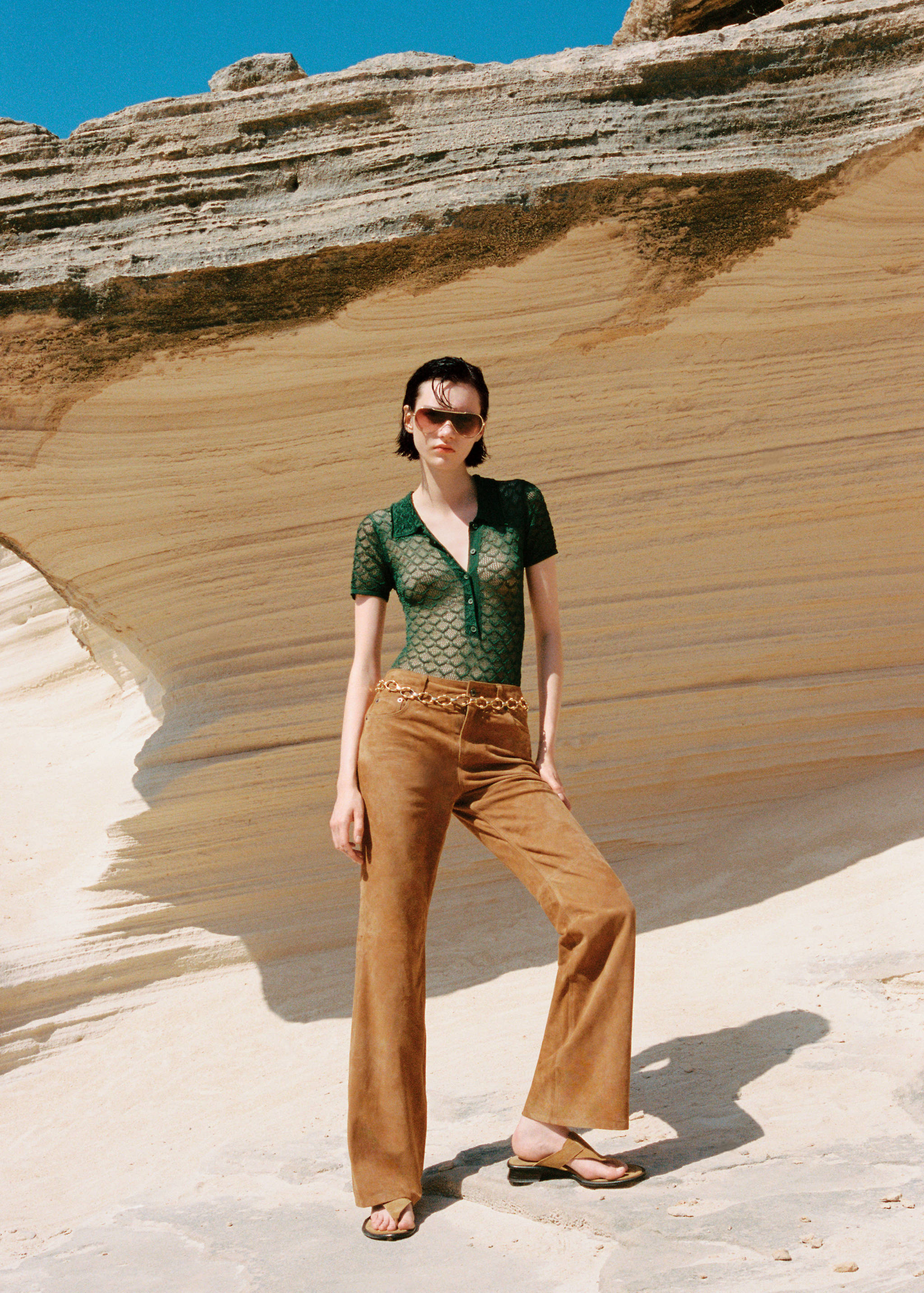 Straight-fit leather trousers - Details of the article 7