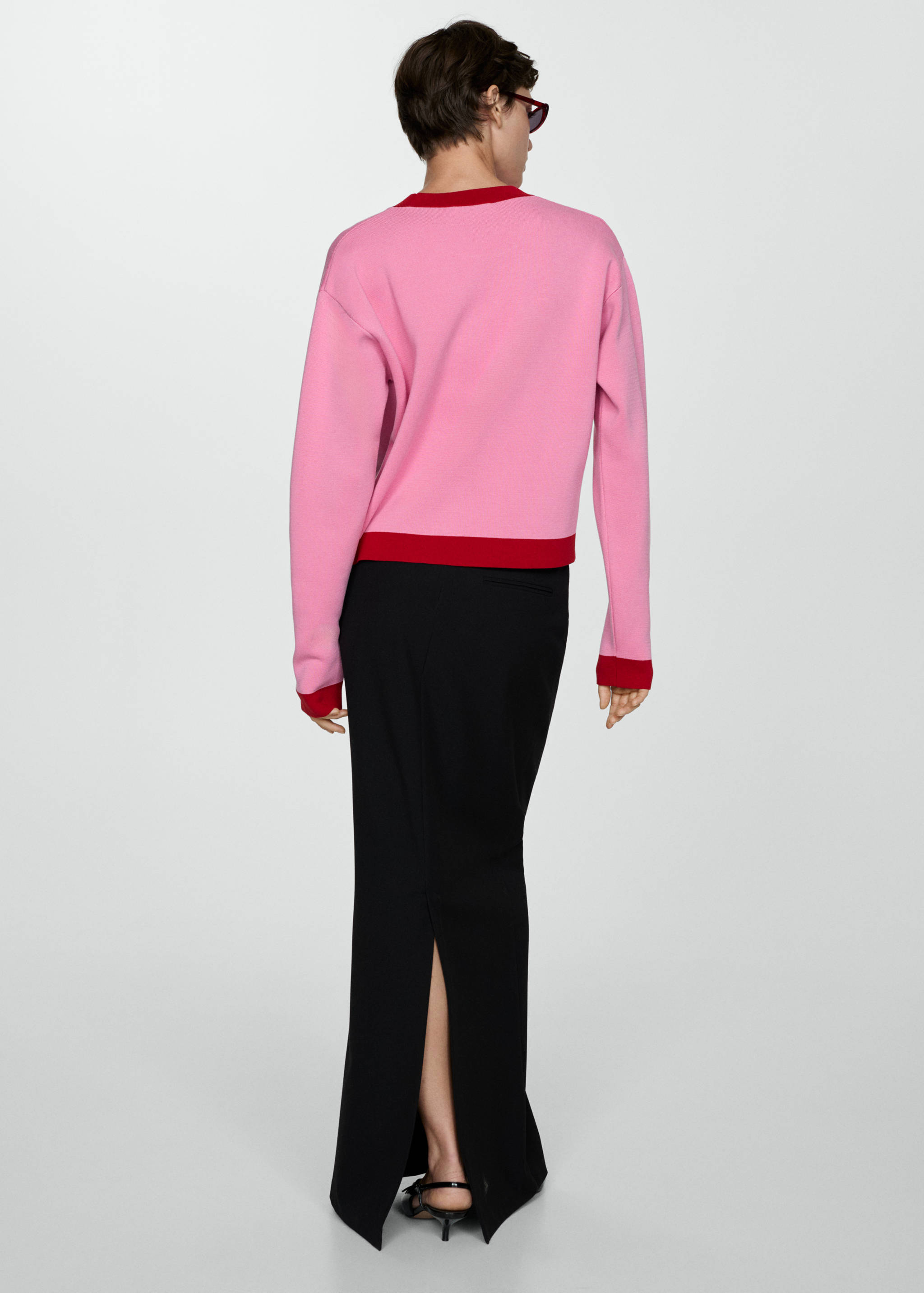 Contrast trim sweater - Reverse of the article