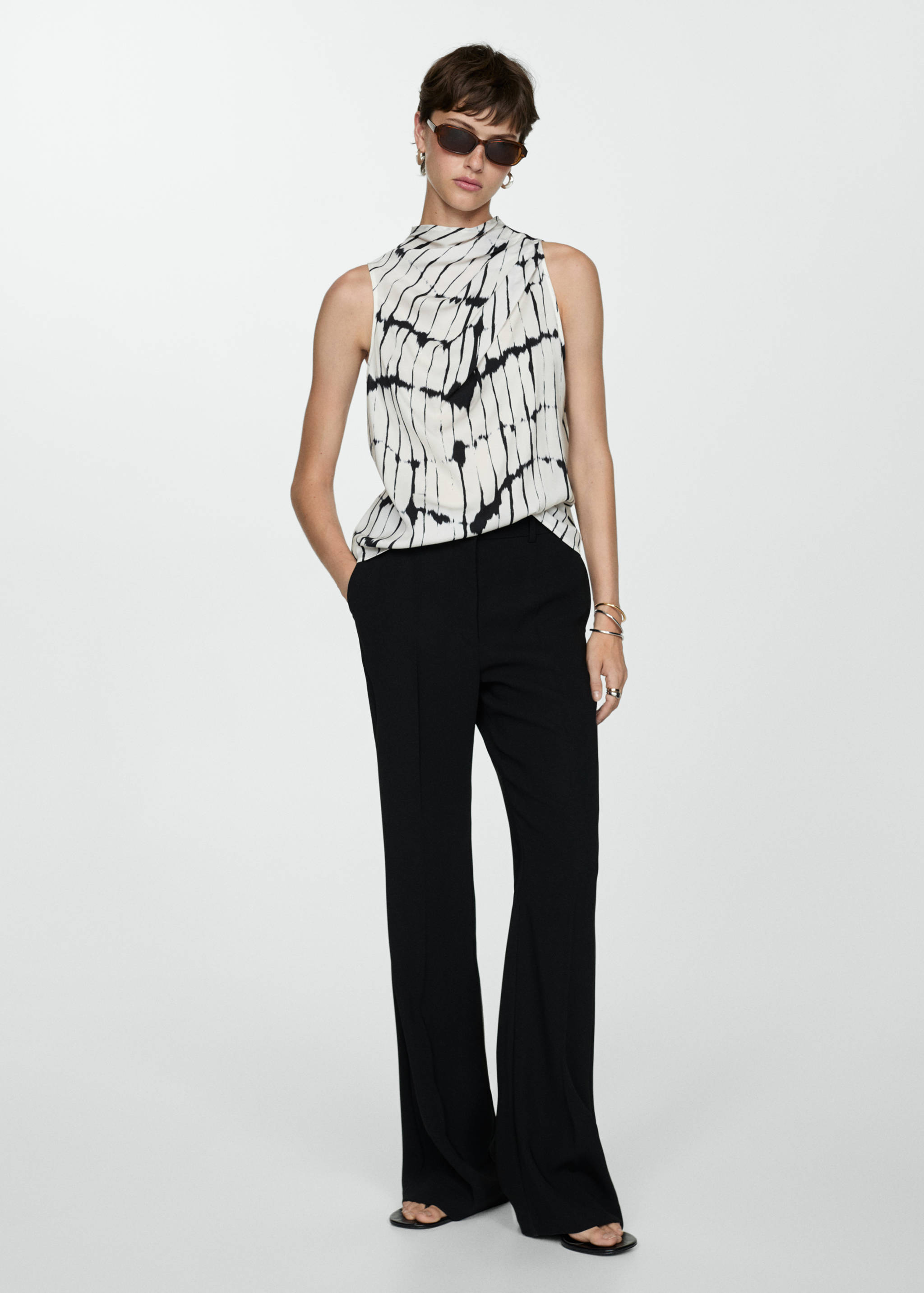 Printed draped detail blouse - Details of the article 2