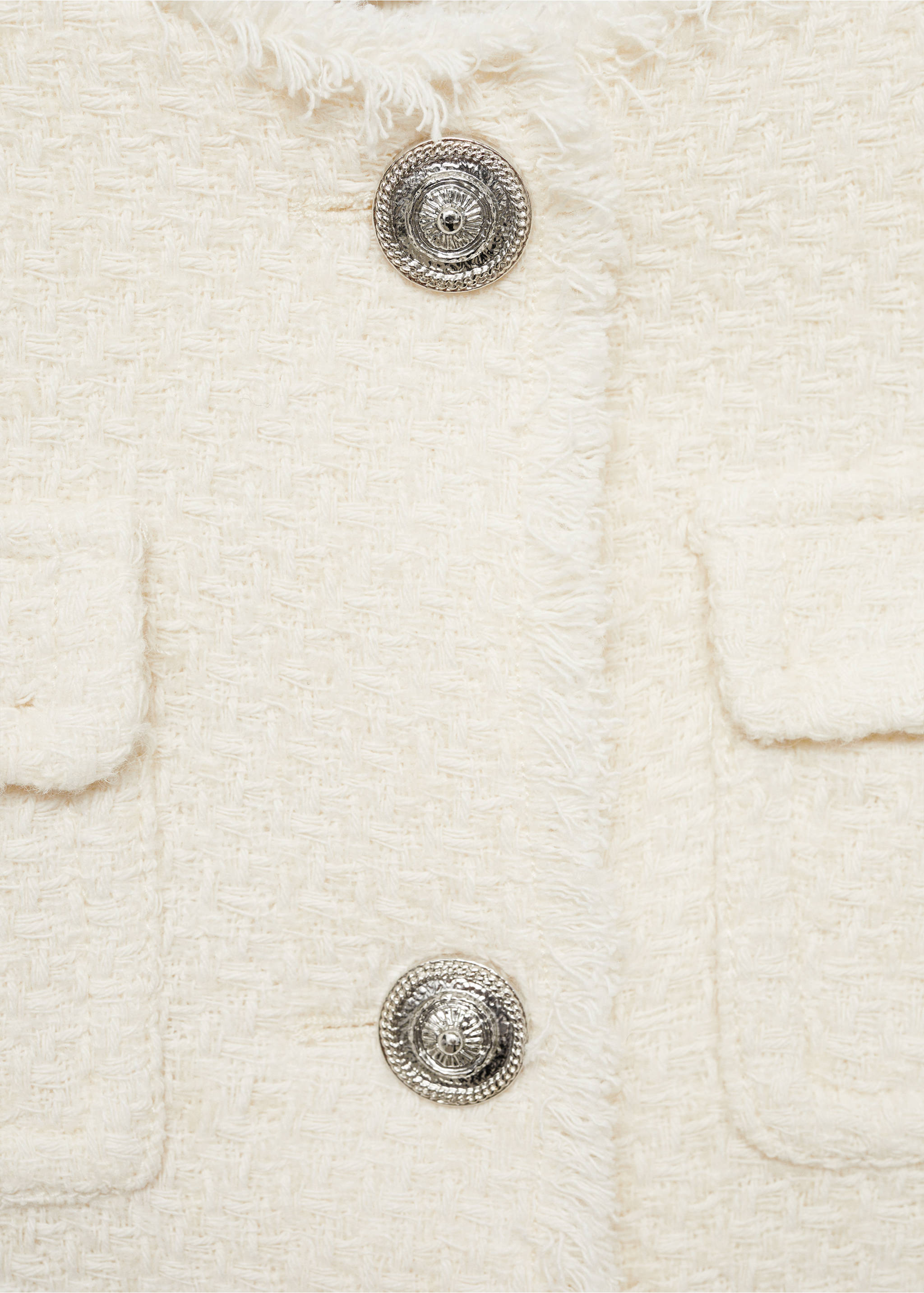 Chaqueta tweed bolsillos - Detalle del artículo 8, Crudo. Ref: 77074067-00.