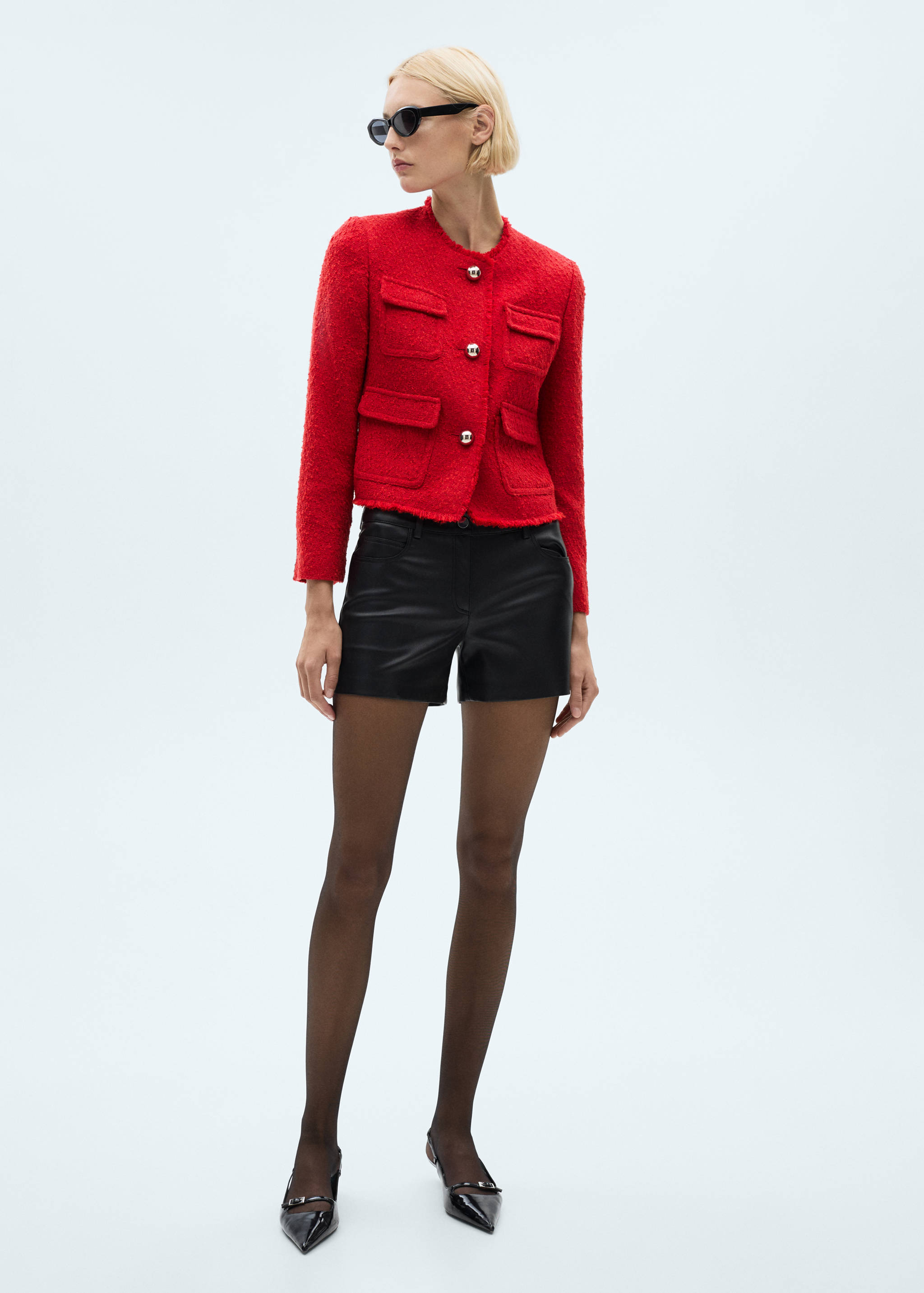 Pocket tweed jacket - General plane