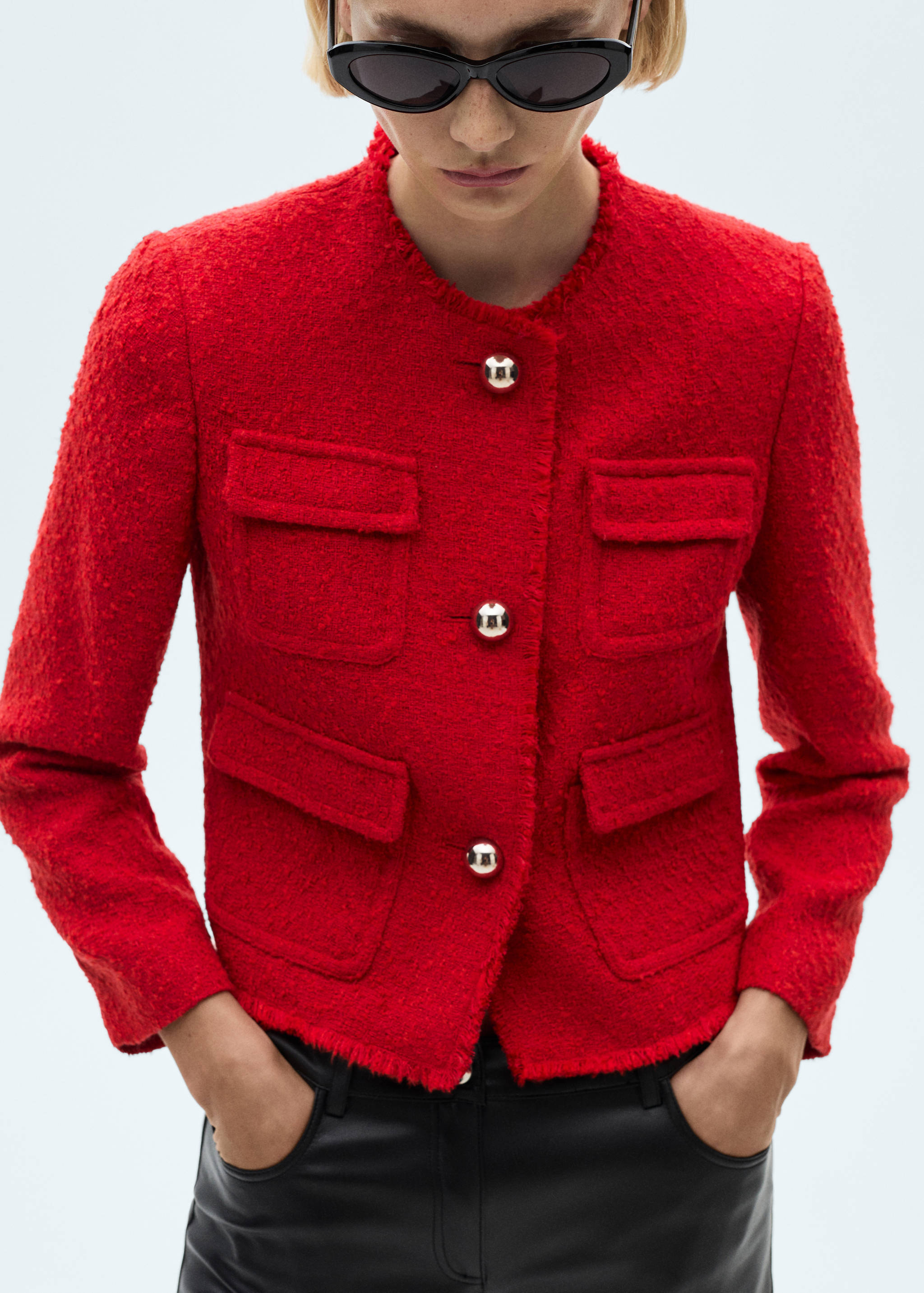 Pocket tweed jacket - Medium plane