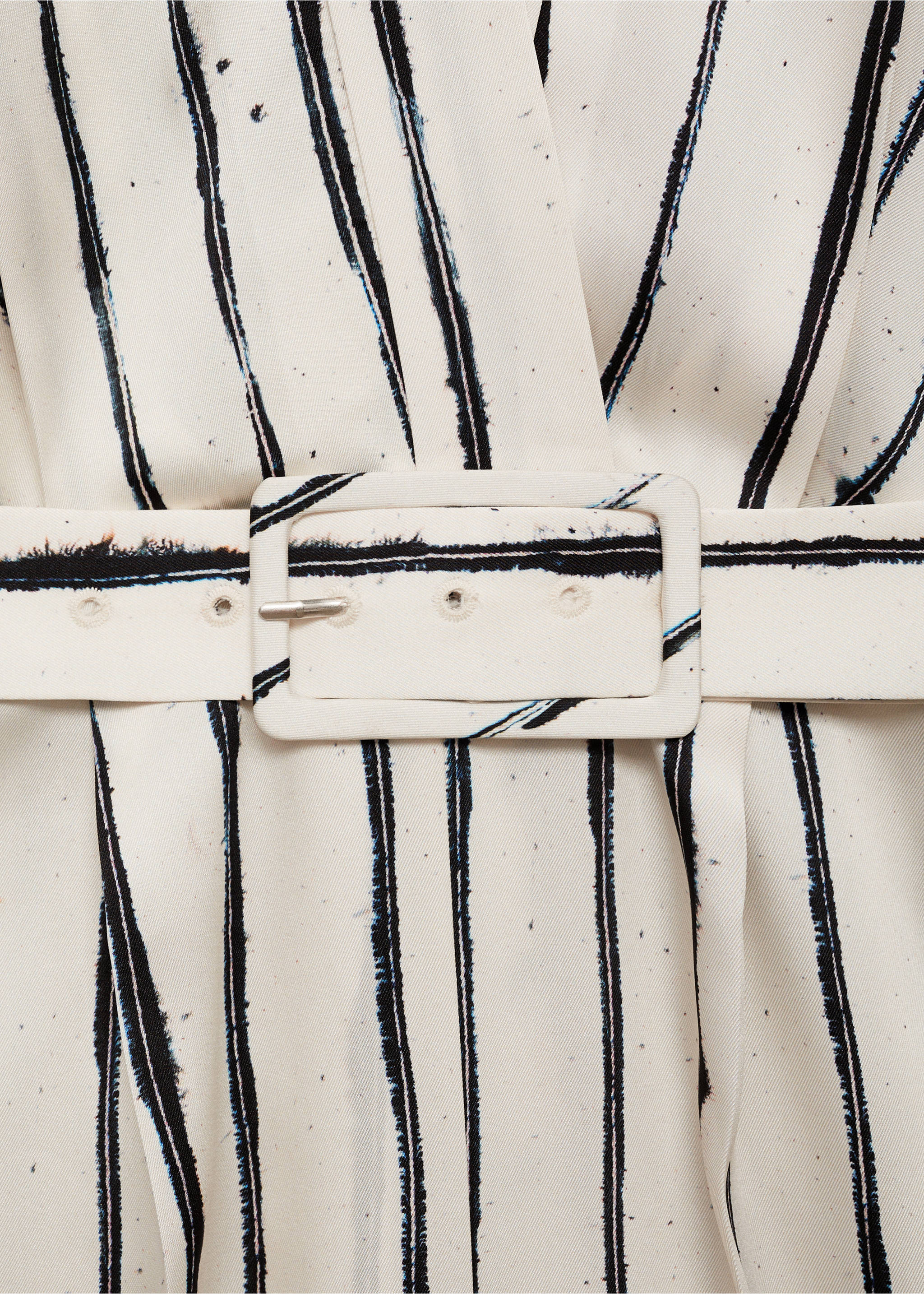 Striped satin jumpsuit - Details of the article 8, White. Ref: 77074069-00.