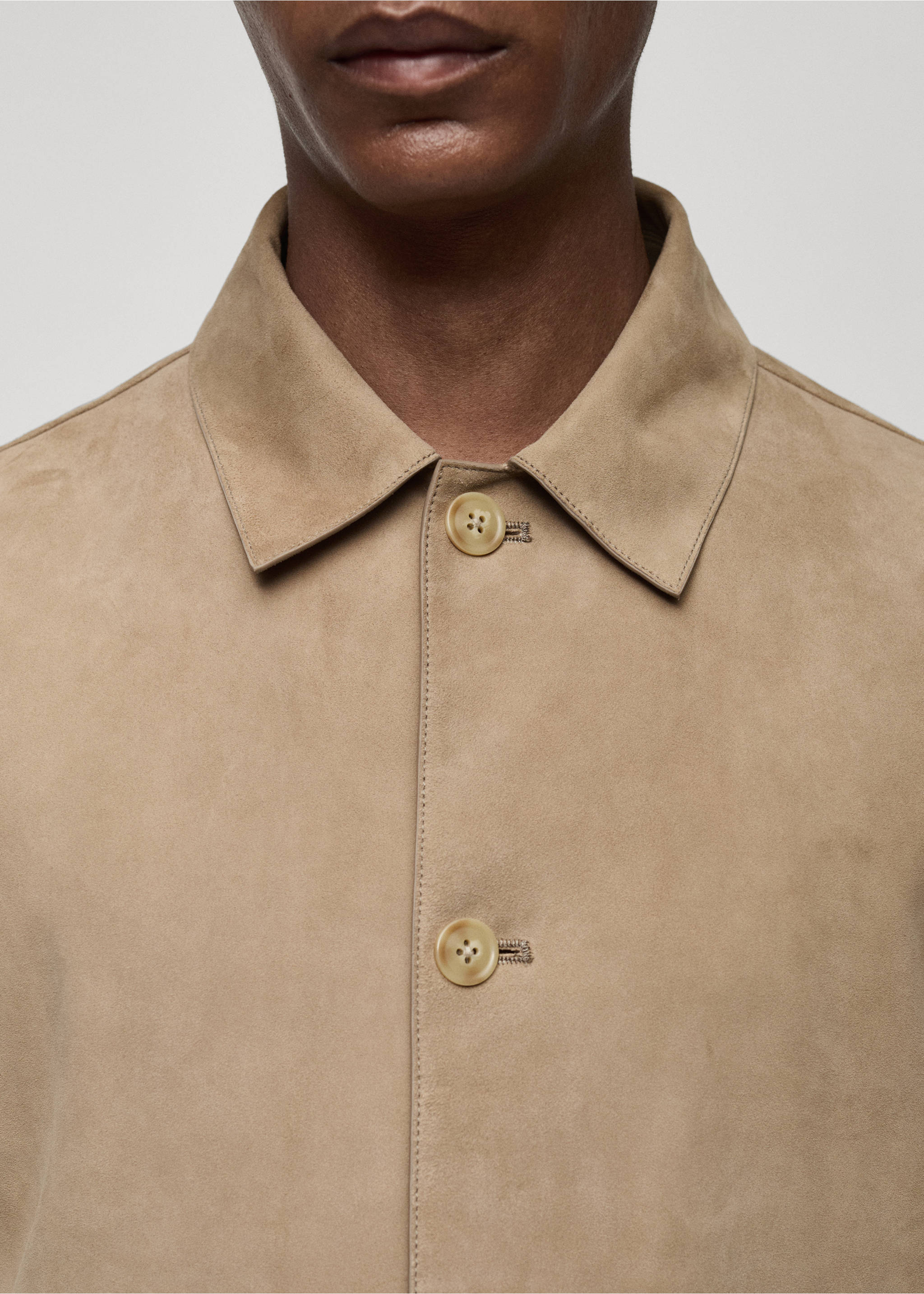 Blouson 100 % cuir daim poches - Détail de l'article 1, Gris clair/pastel. Ref: 77074433-00.