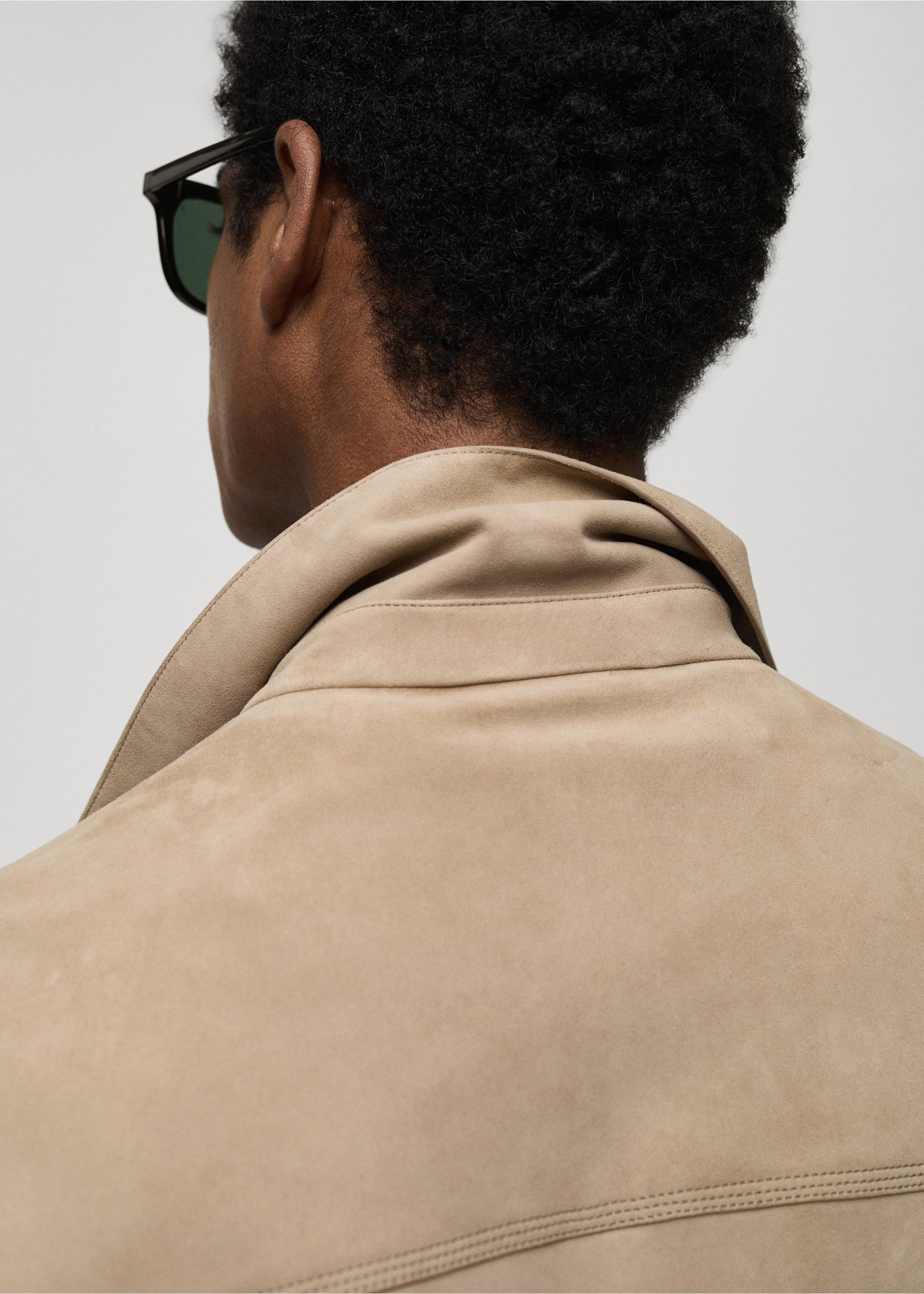 Blouson 100 % cuir daim poches - Détail de l'article 4, Gris clair/pastel. Ref: 77074433-00.