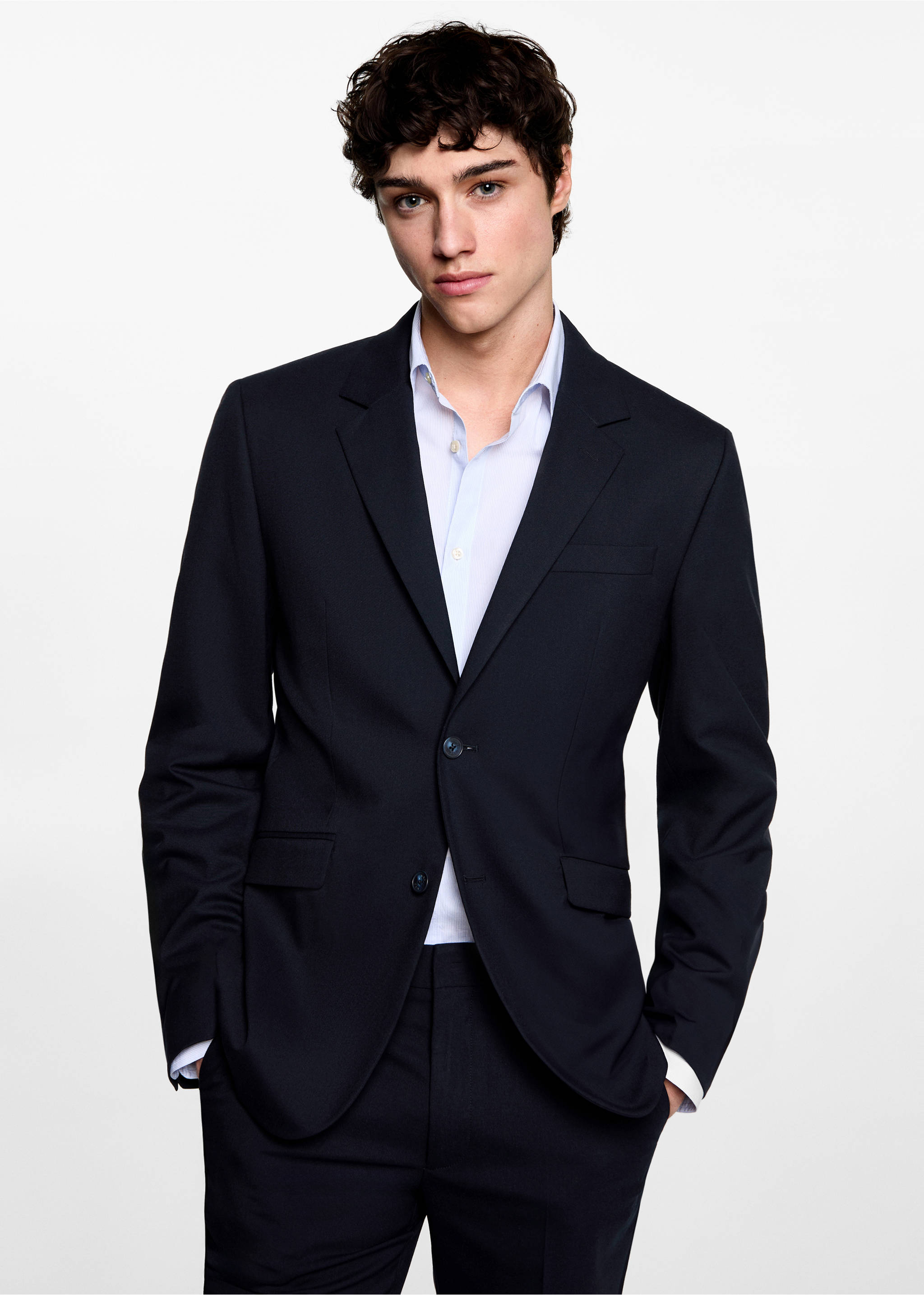Slim-fit suit jacket - Medium plane, Dark Navy. Ref: 77074436-00.