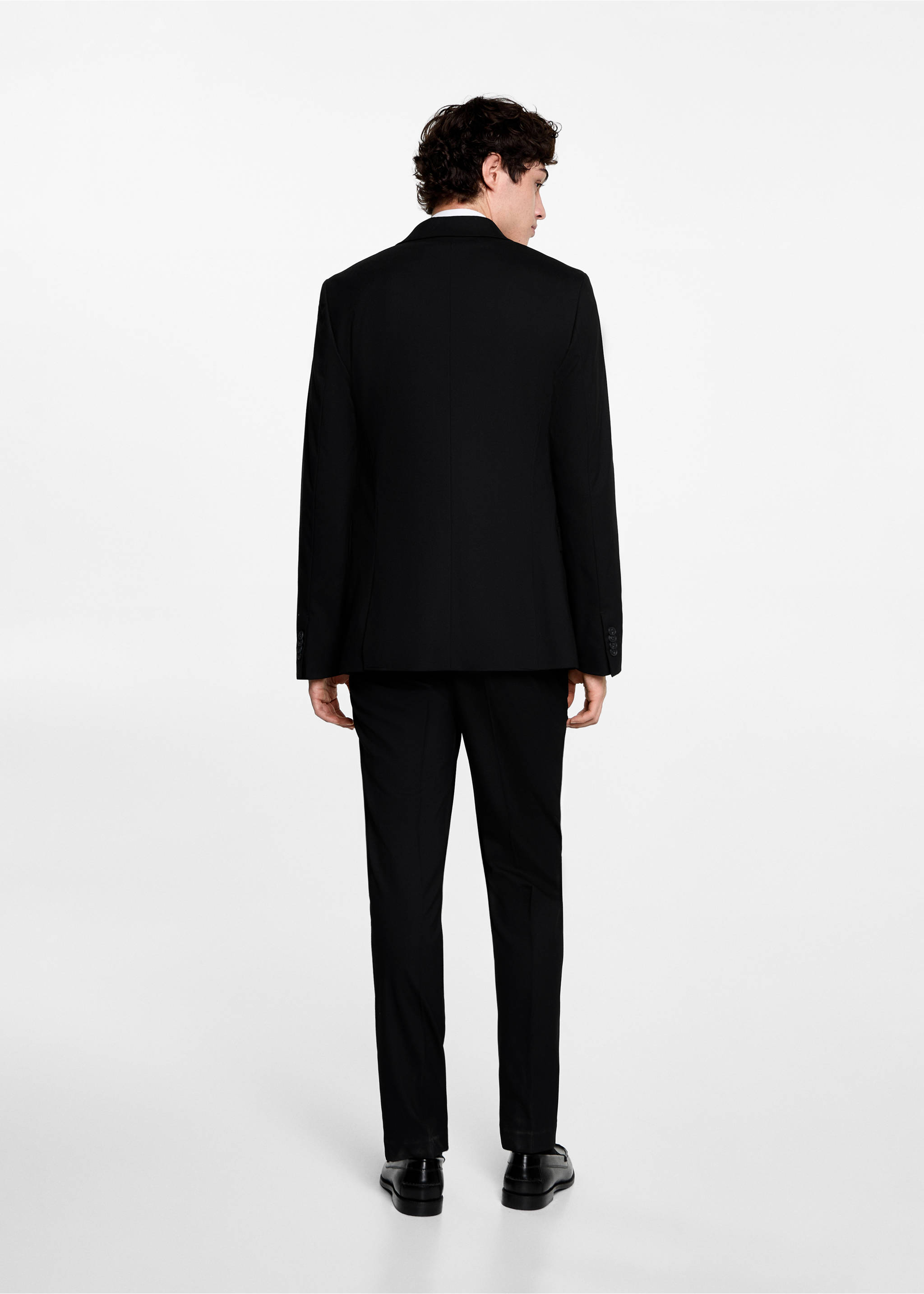 Veste de costume slim fit - Verso de l’article, Noir. Ref: 77074436-00.