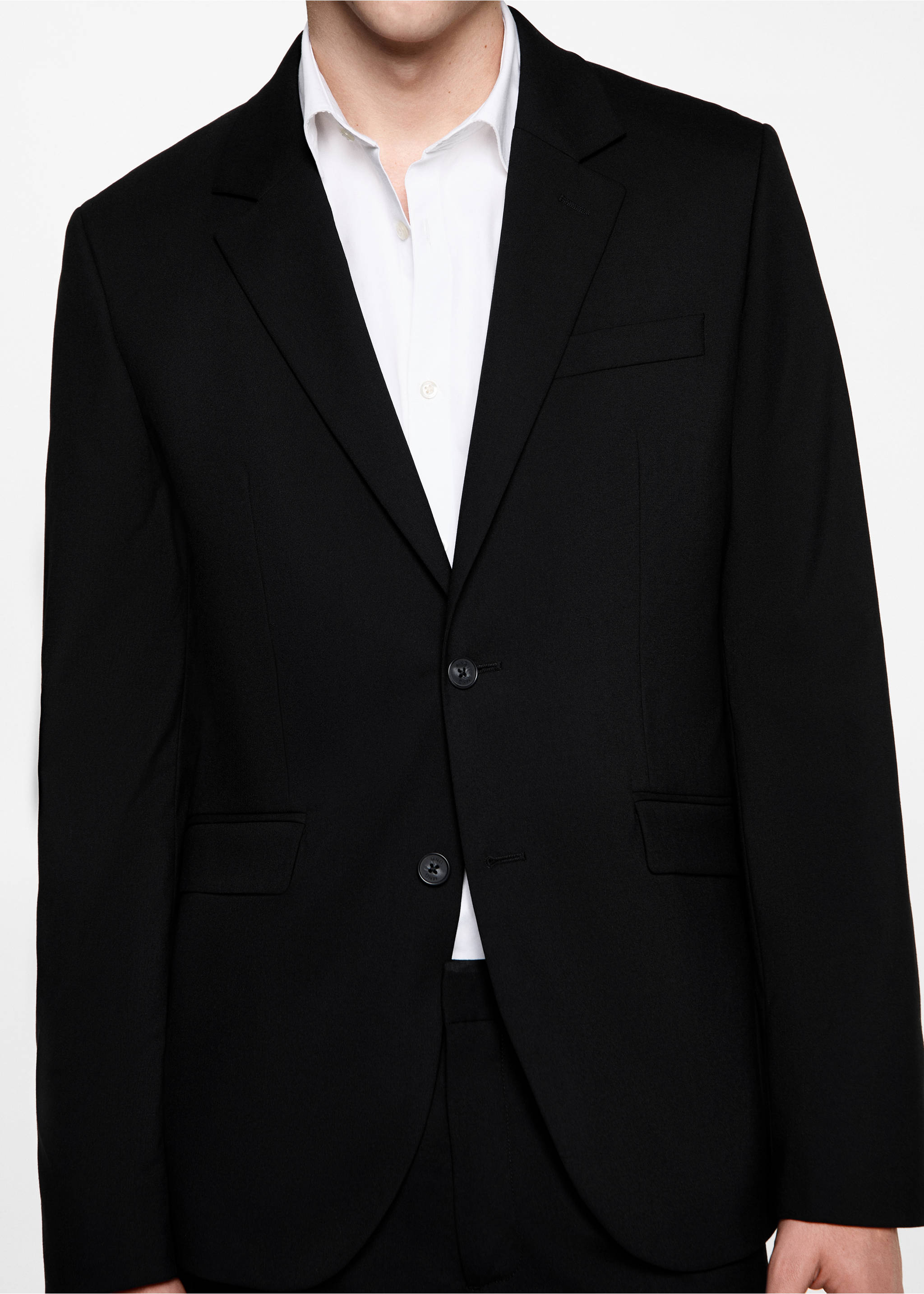 Veste de costume slim fit - Détail de l'article 6, Noir. Ref: 77074436-00.