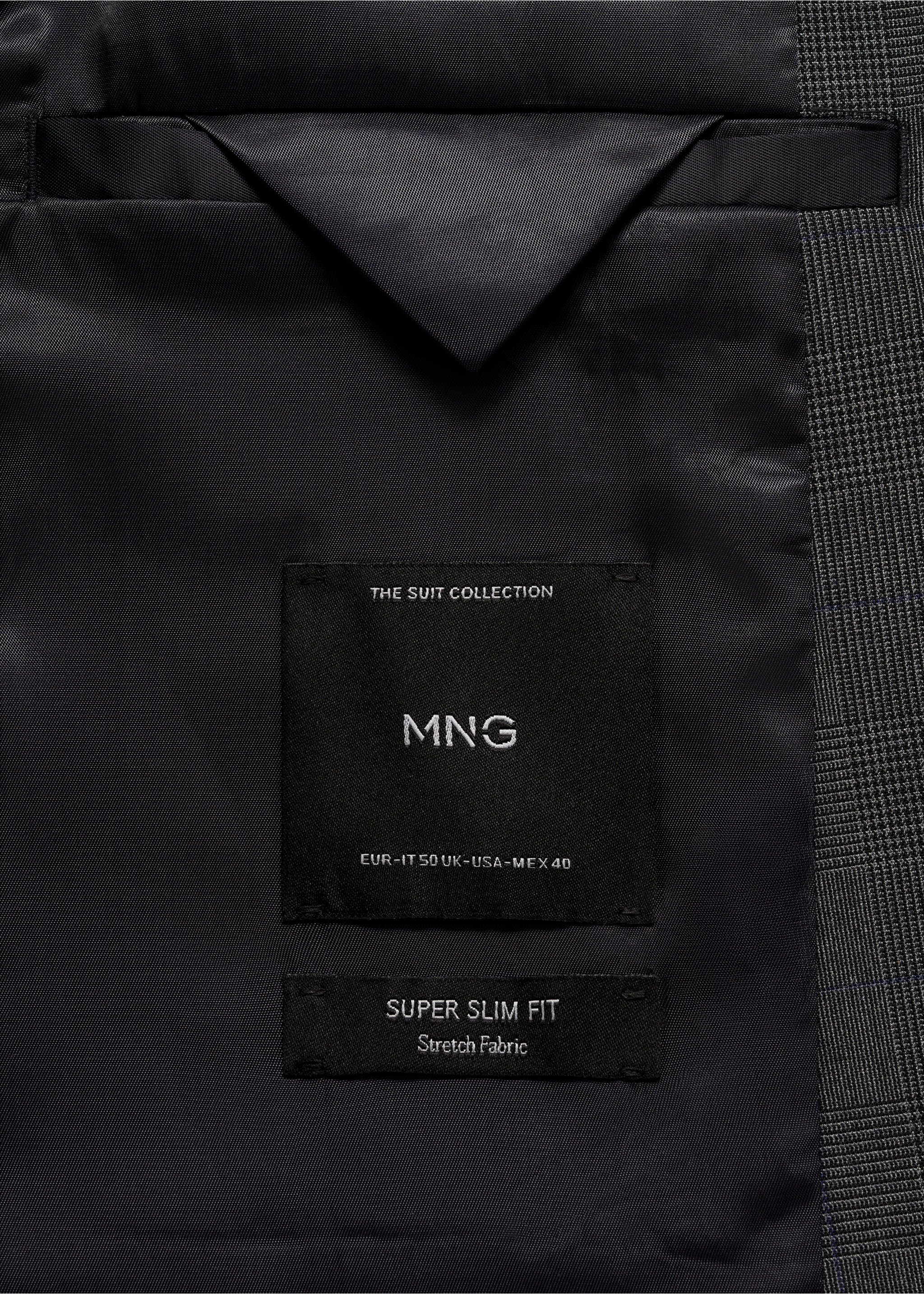 Super slim-fit suit jacket in stretch fabric - Details of the article 0, Medium Heather Grey. Ref: 77074437-00.