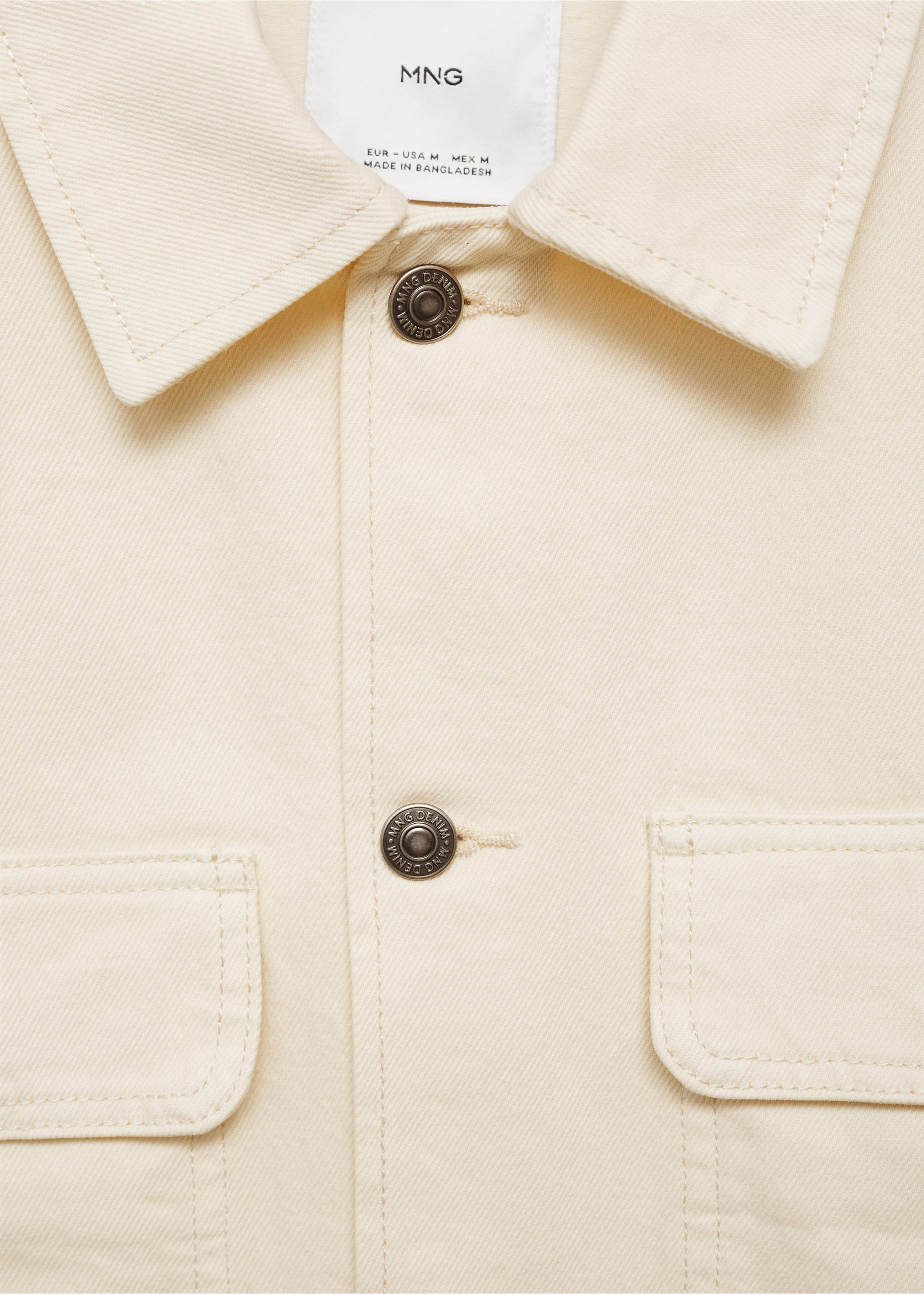 Sobrecamisa vaquera bolsillos - Detalle del artículo 8, Crudo. Ref: 77074439-00.