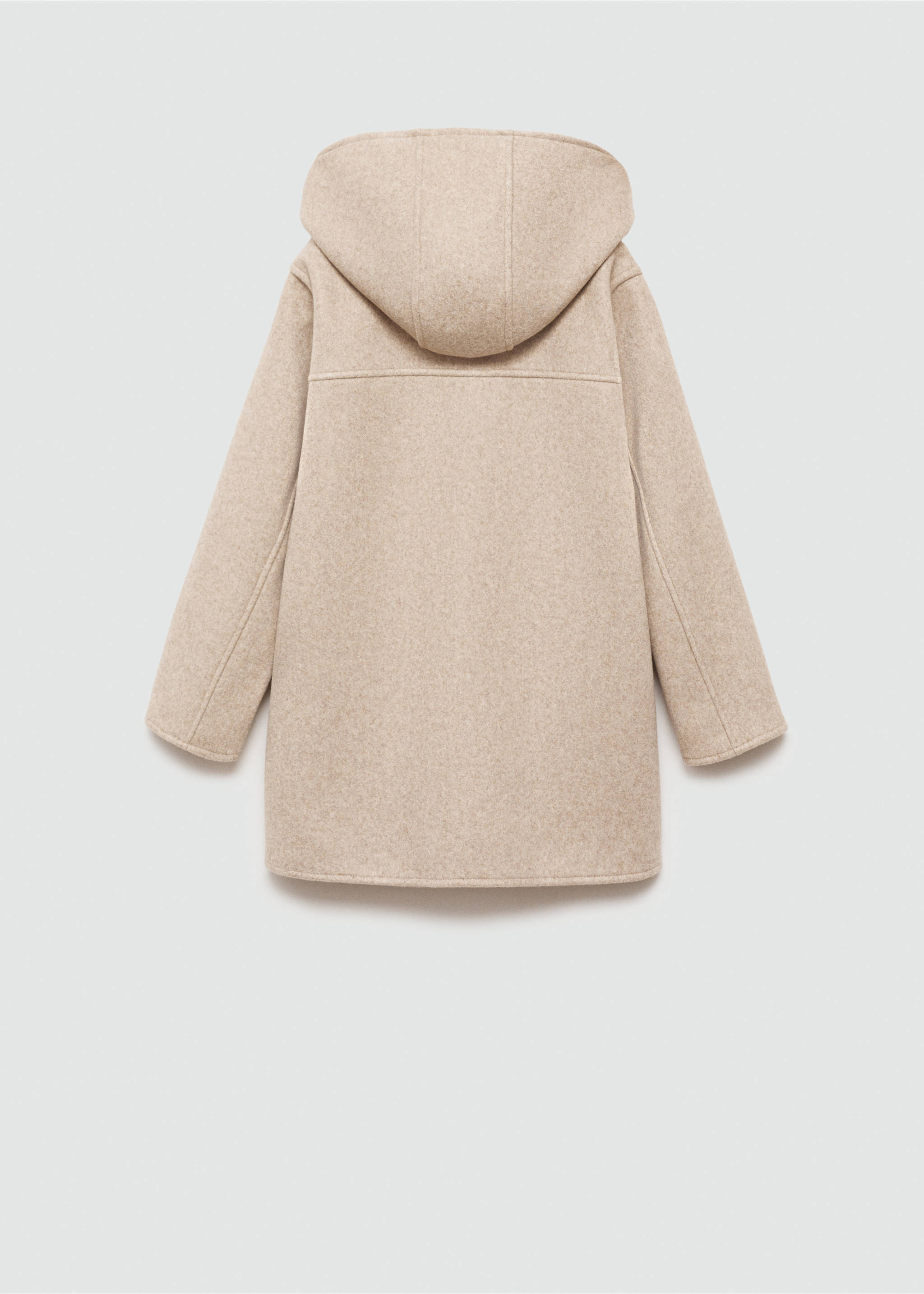 Hooded button coat - Reverse of the article, Beige. Ref: 77074441-00.