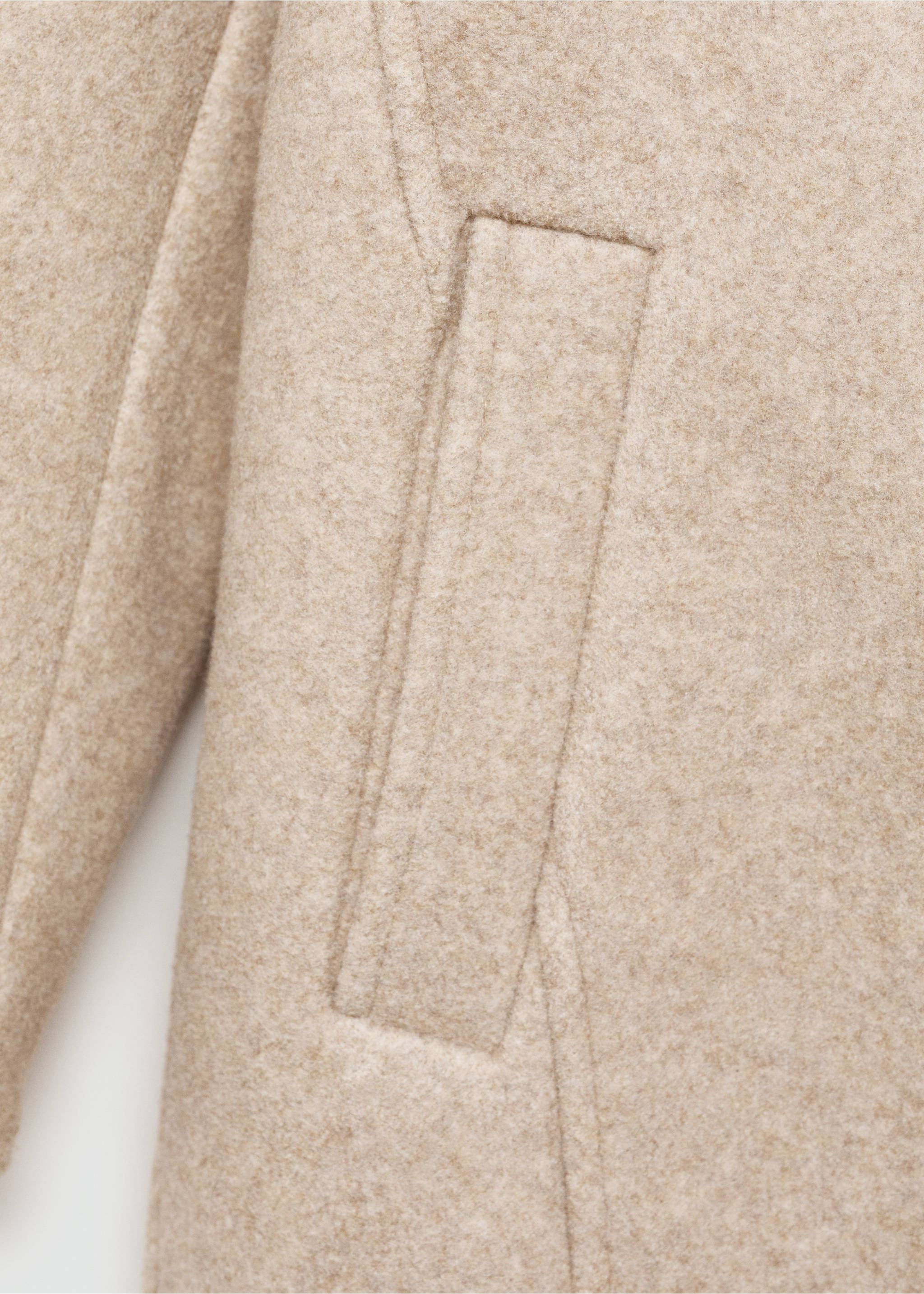 Hooded button coat - Details of the article 0, Beige. Ref: 77074441-00.