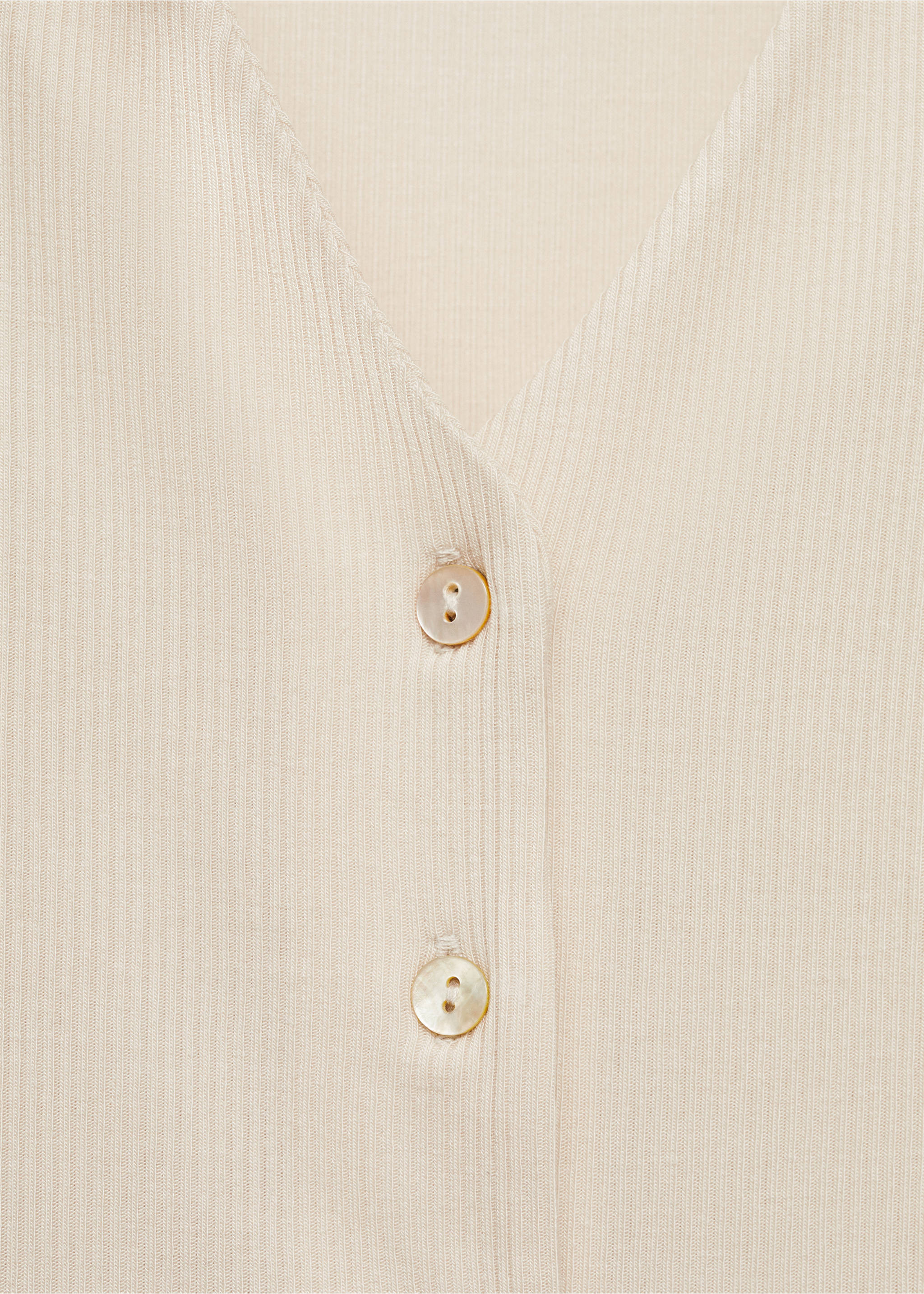 Buttoned lyocell t-shirt - Details of the article 8, Beige. Ref: 77074442-00.