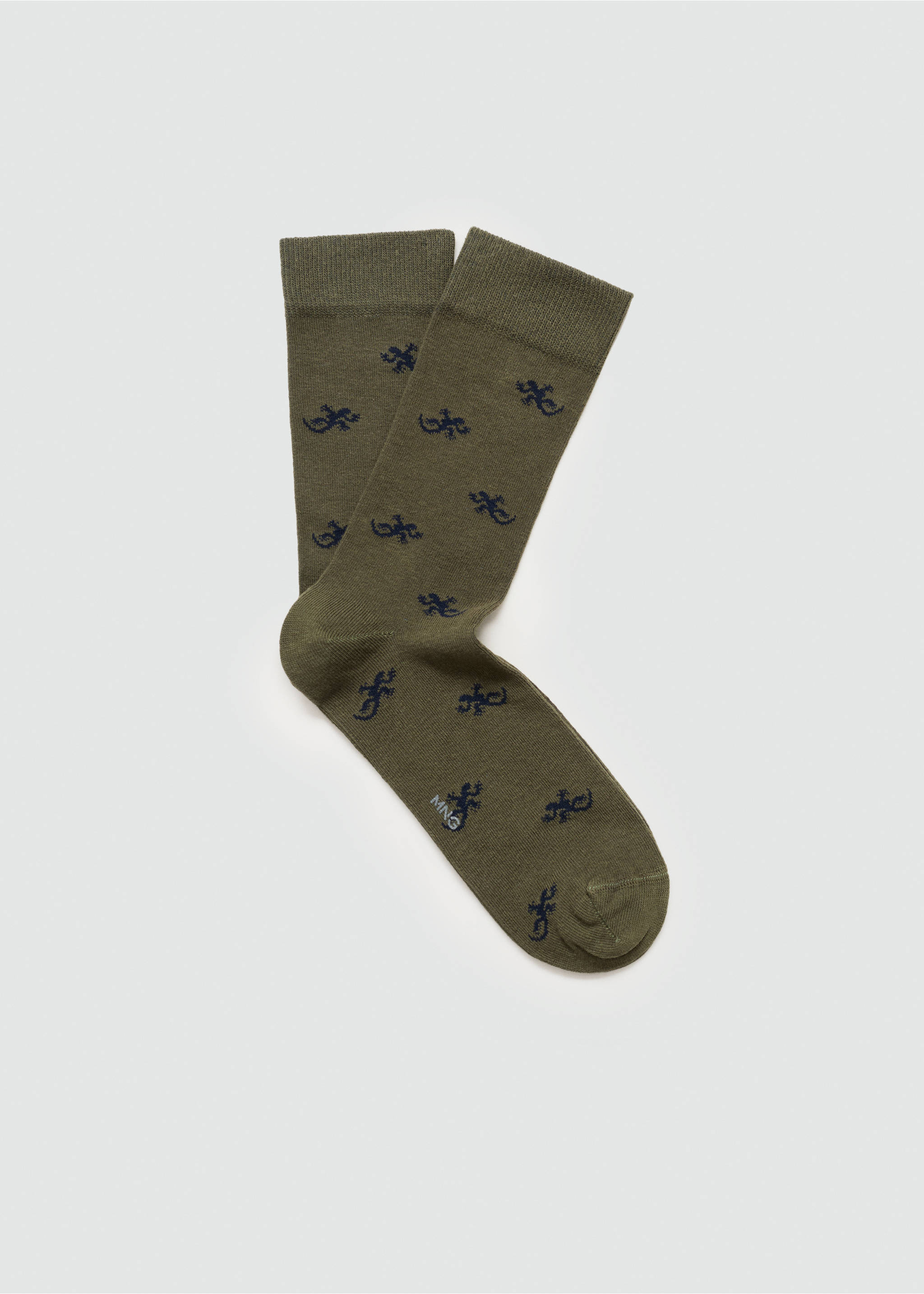 Animal print cotton socks - Article without model, Khaki. Ref: 77074443-00.