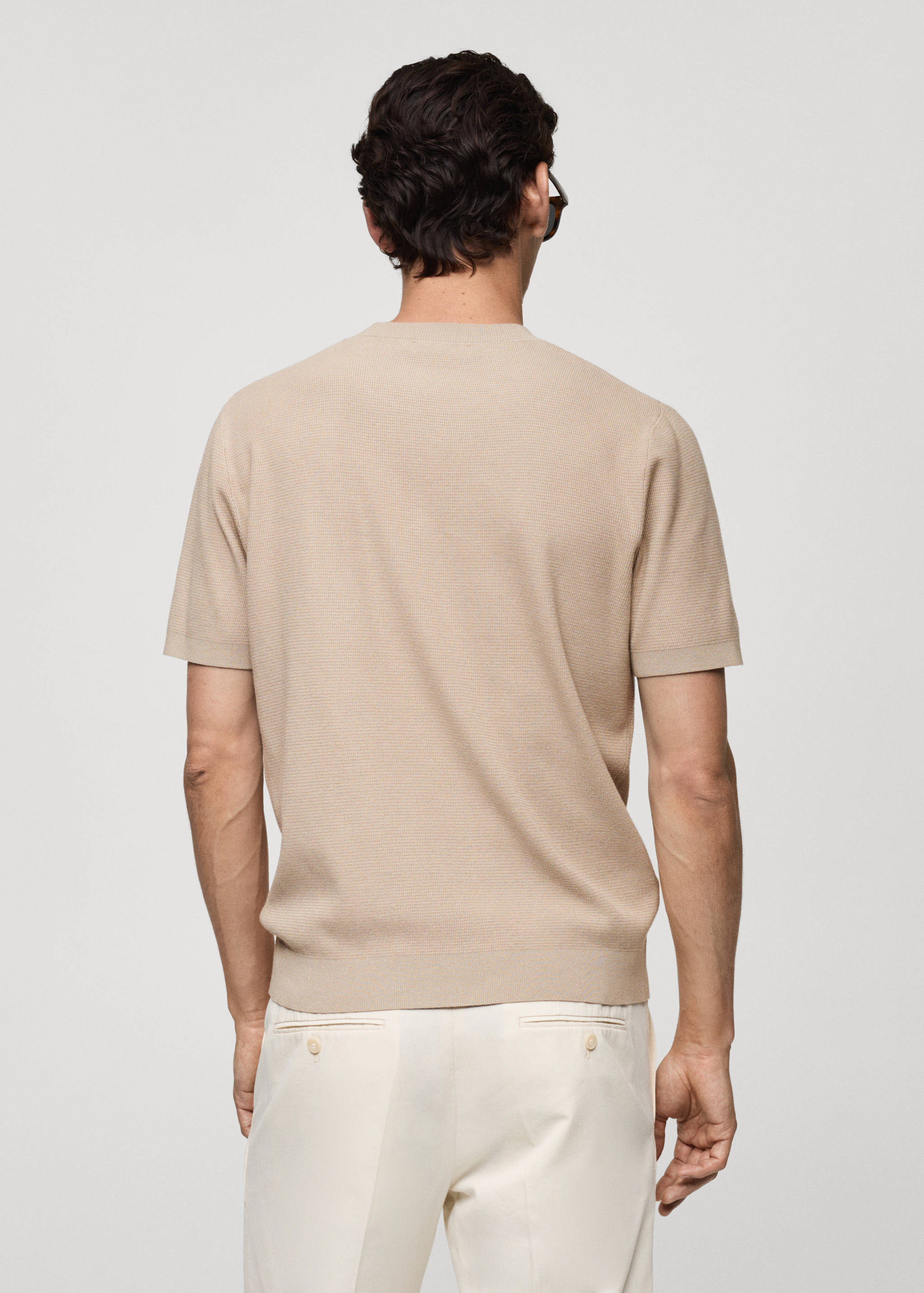 Structured knitted t-shirt - Reverse of the article
