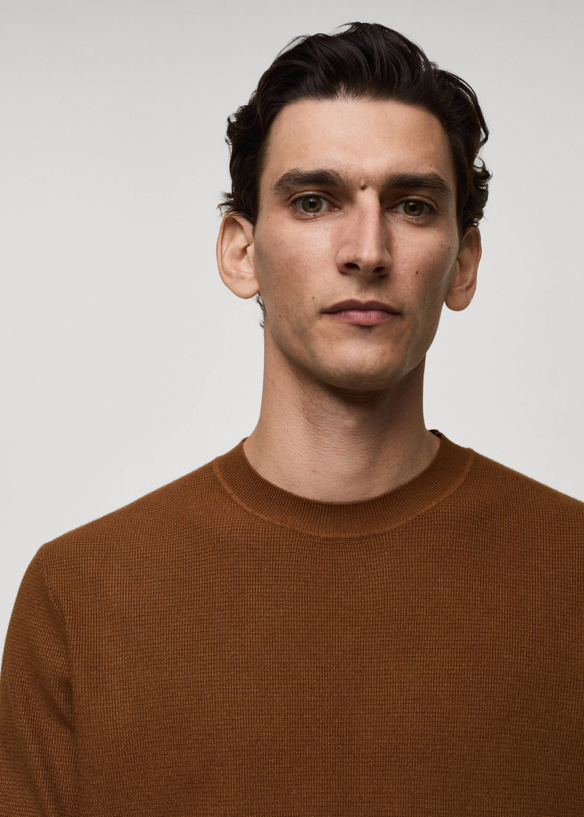 Structured knitted t-shirt - Details of the article 1