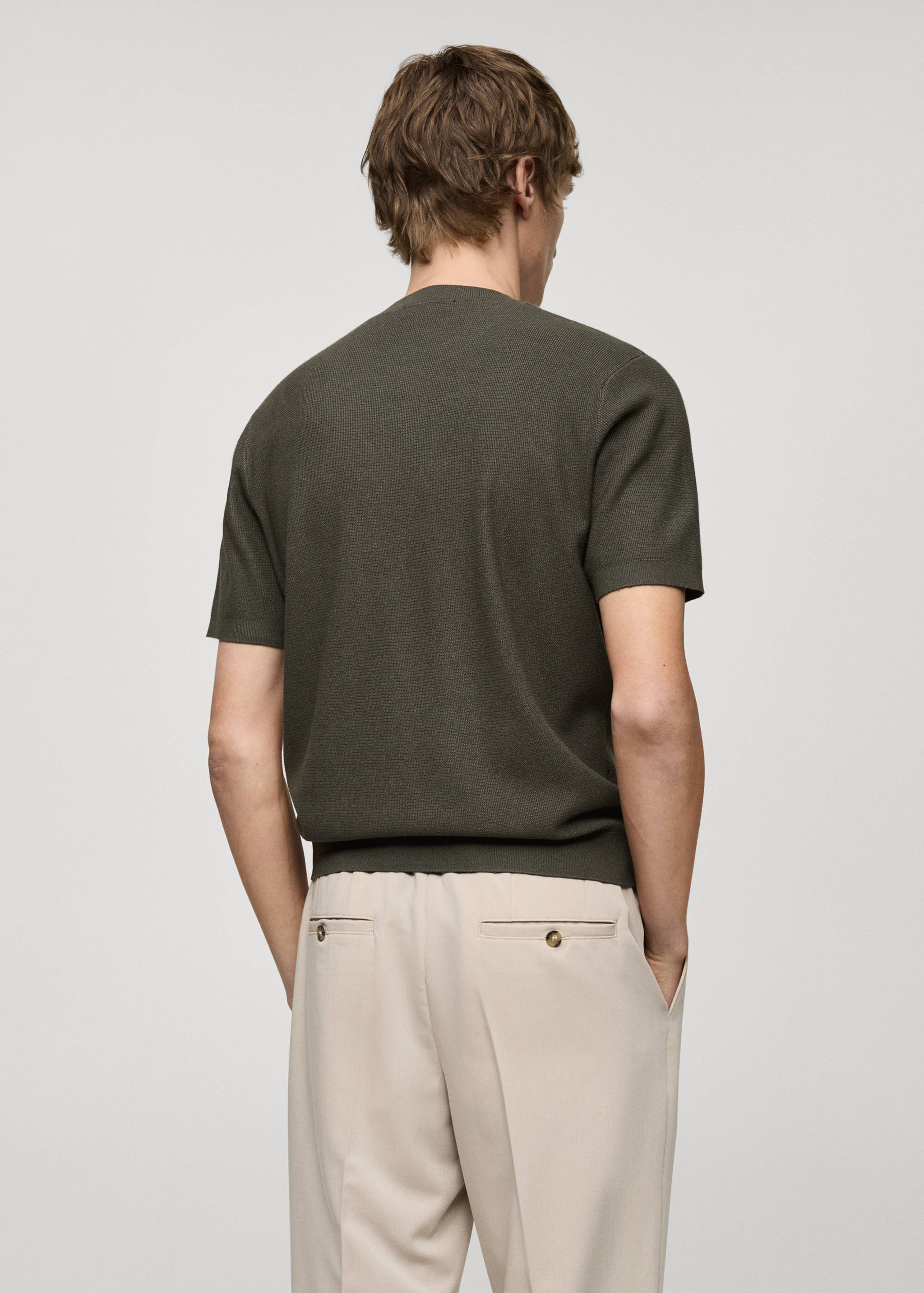 Structured knitted t-shirt - Reverse of the article