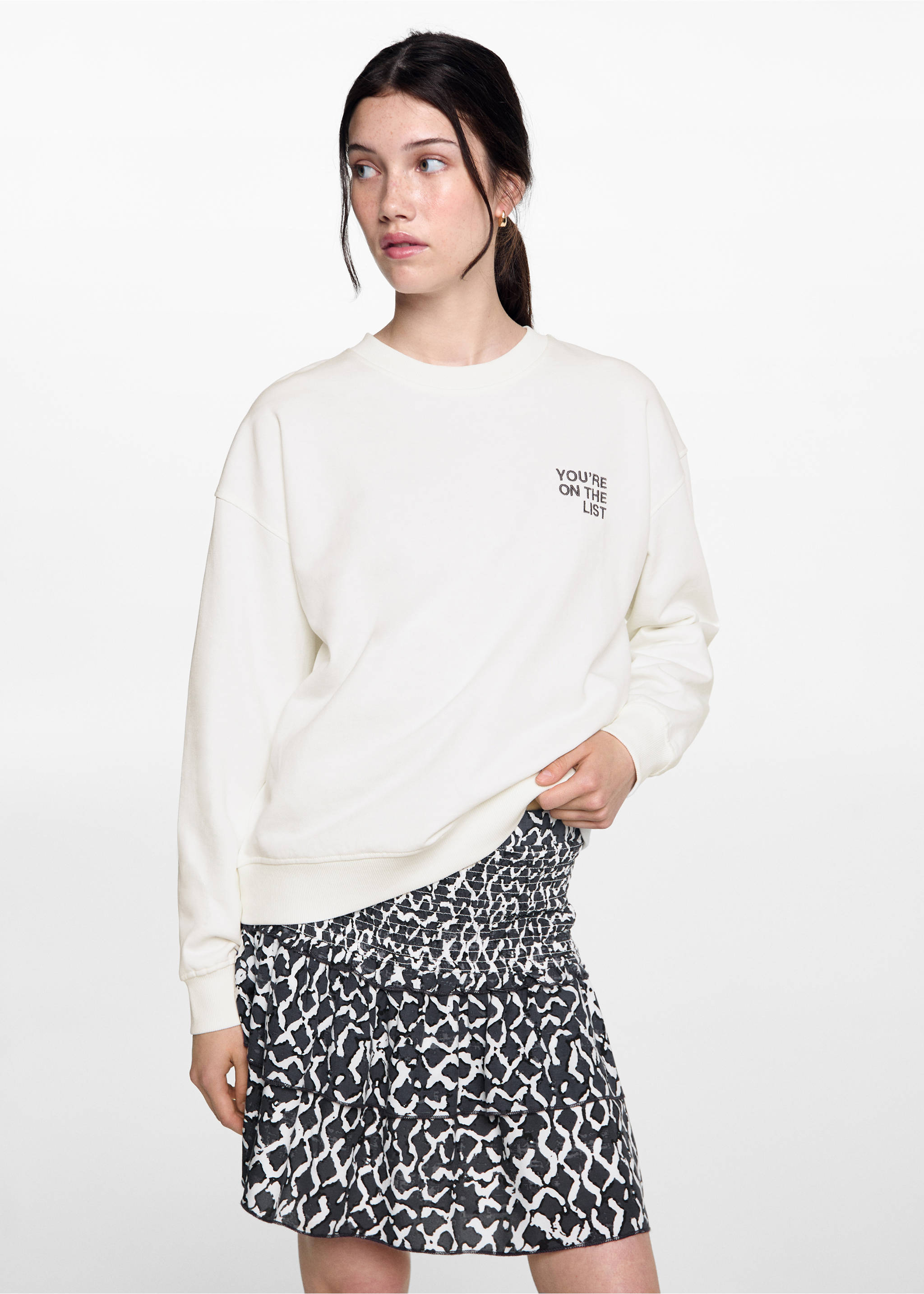 Printed message sweatshirt - Medium plane, Off White. Ref: 77074448-00.