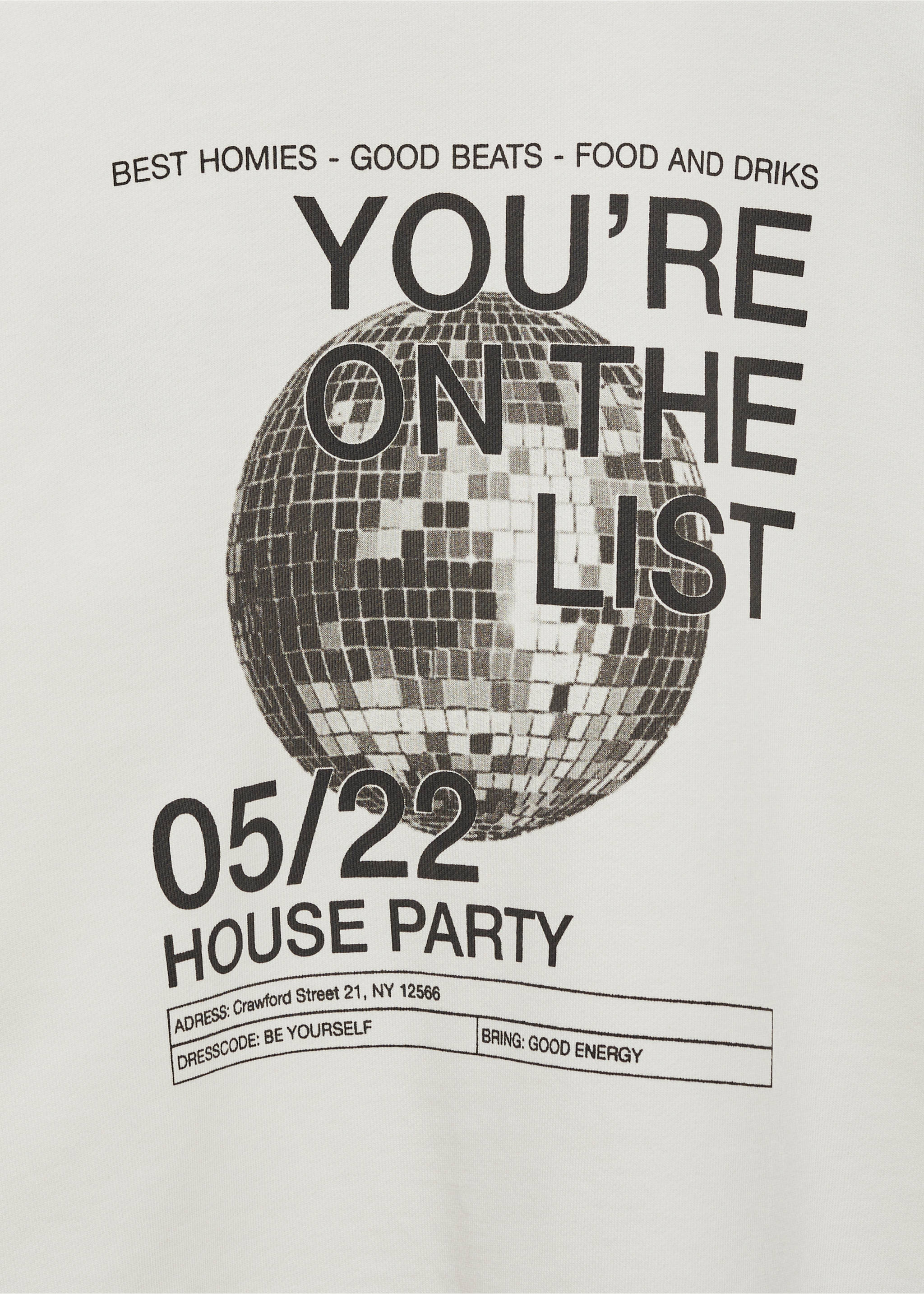 Printed message sweatshirt - Details of the article 0, Off White. Ref: 77074448-00.