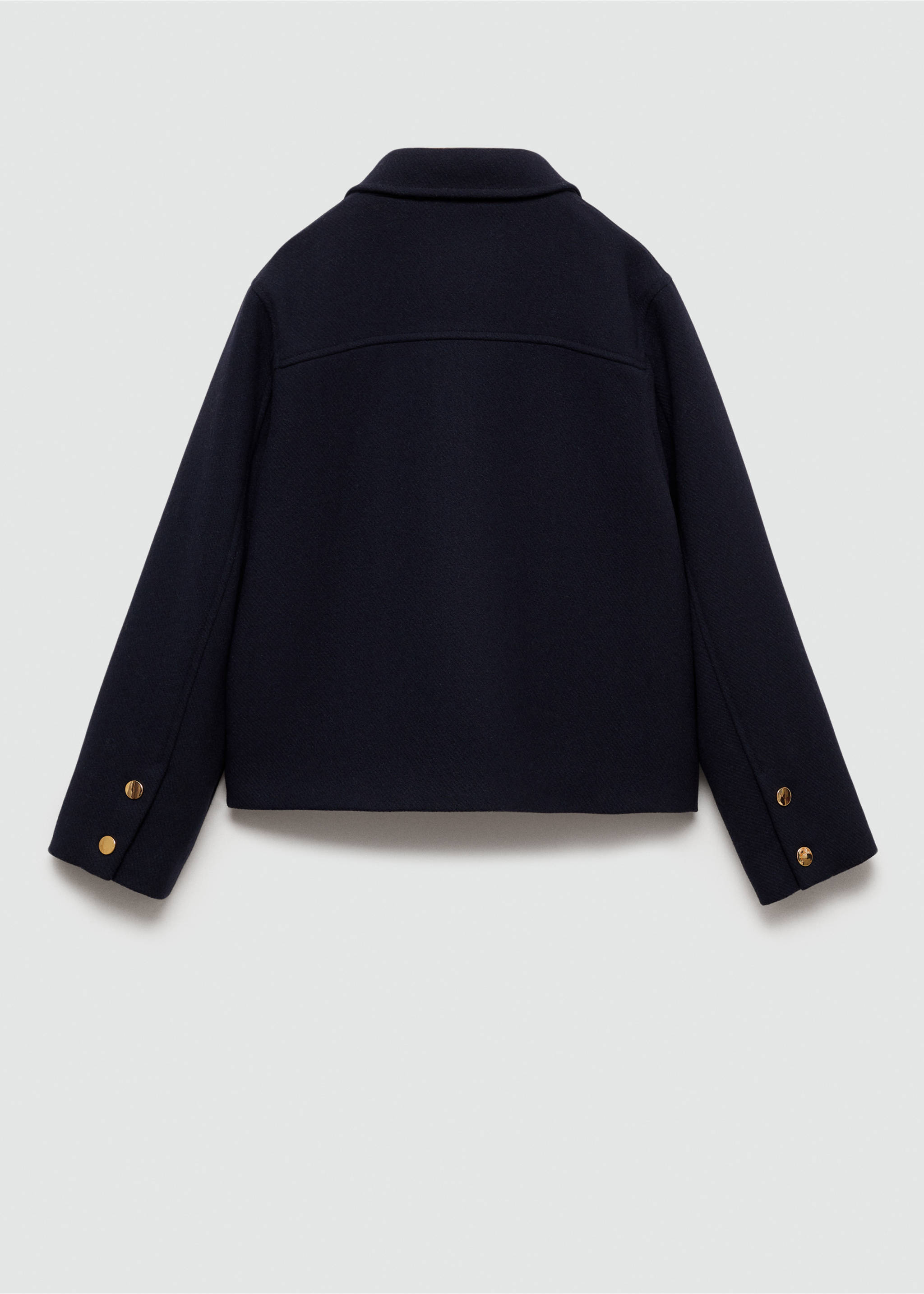 Straight pocketed coat - Reverse of the article, Dark Navy. Ref: 77074449-00.