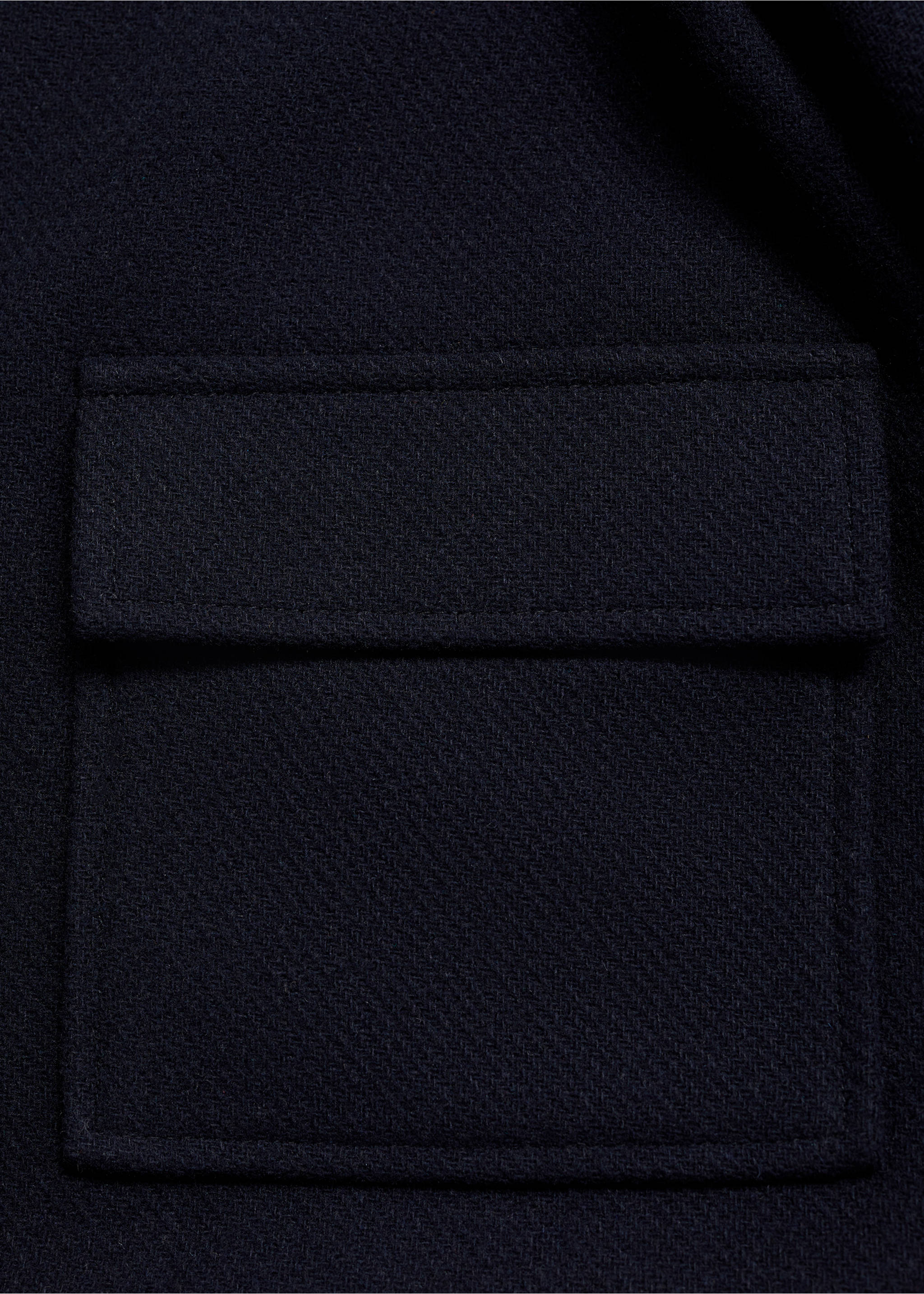 Straight pocketed coat - Details of the article 0, Dark Navy. Ref: 77074449-00.