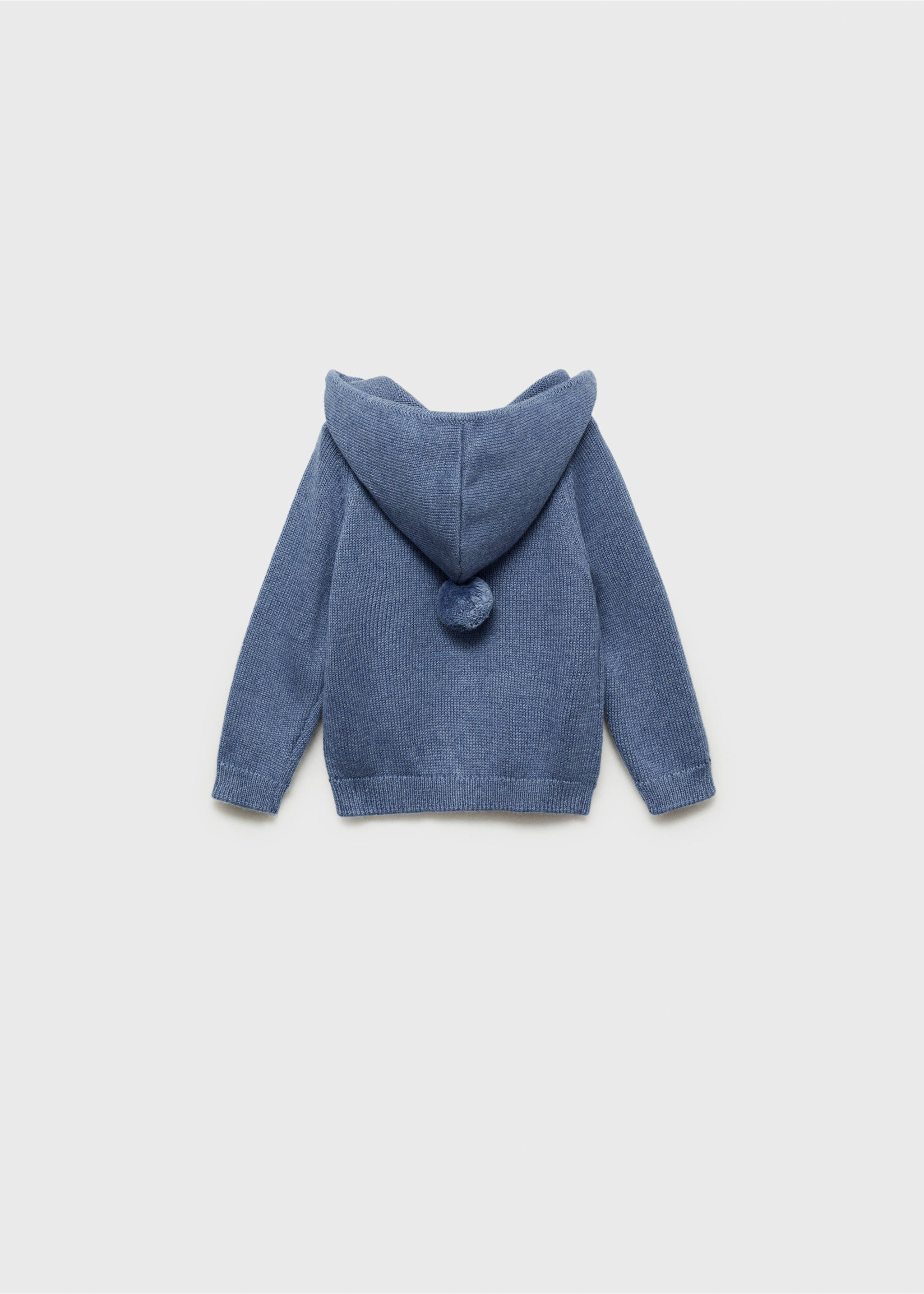 Hooded knit sweater - Reverse of the article, Blue. Ref: 77074452-00.