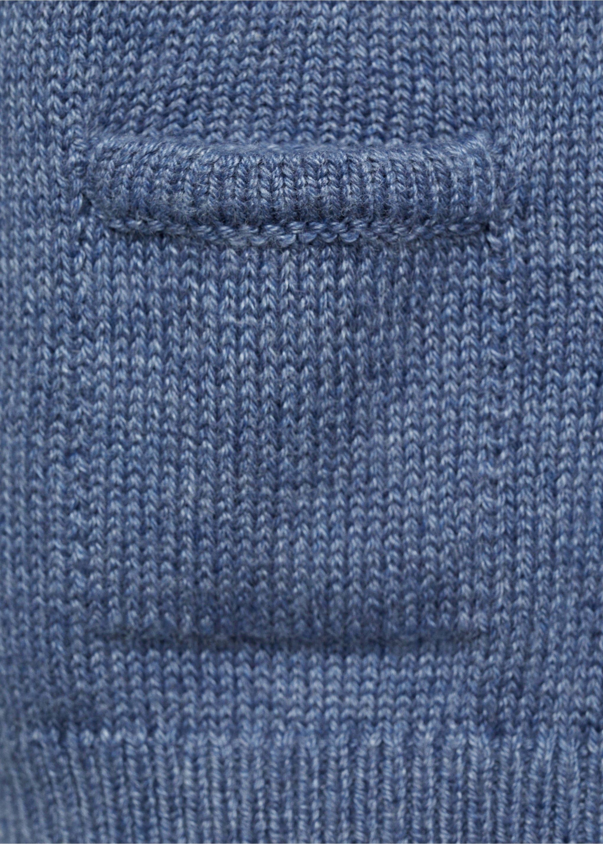 Hooded knit sweater - Details of the article 0, Blue. Ref: 77074452-00.