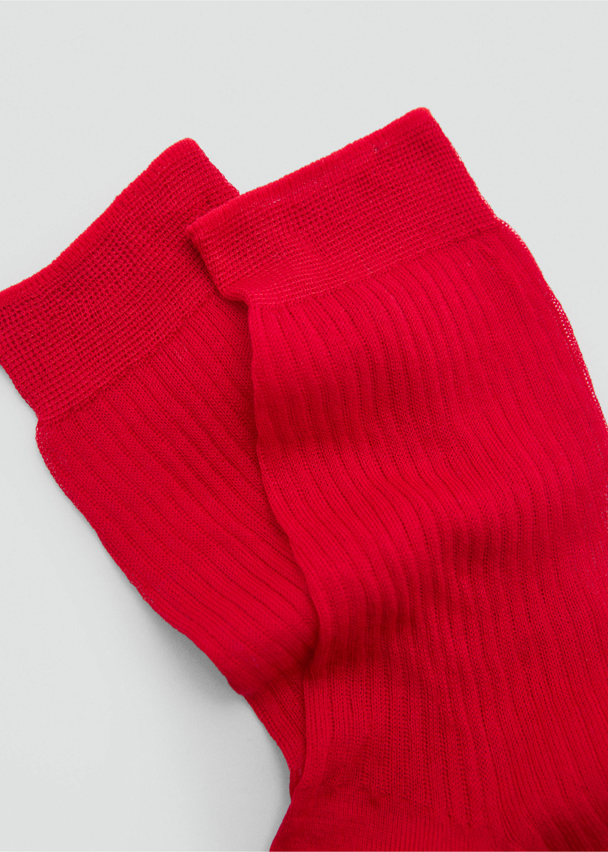 Ribbed cotton socks - Medium plane, Red. Ref: 77074759-00.