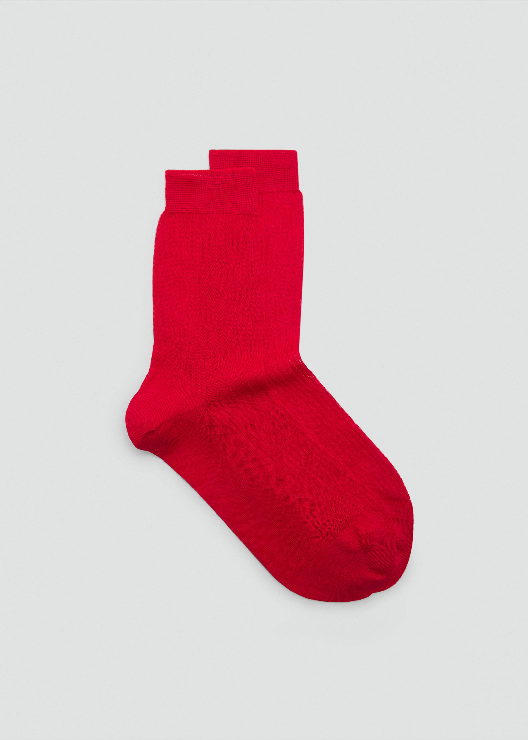 Ribbed cotton socks - Article without model, Red. Ref: 77074759-00.