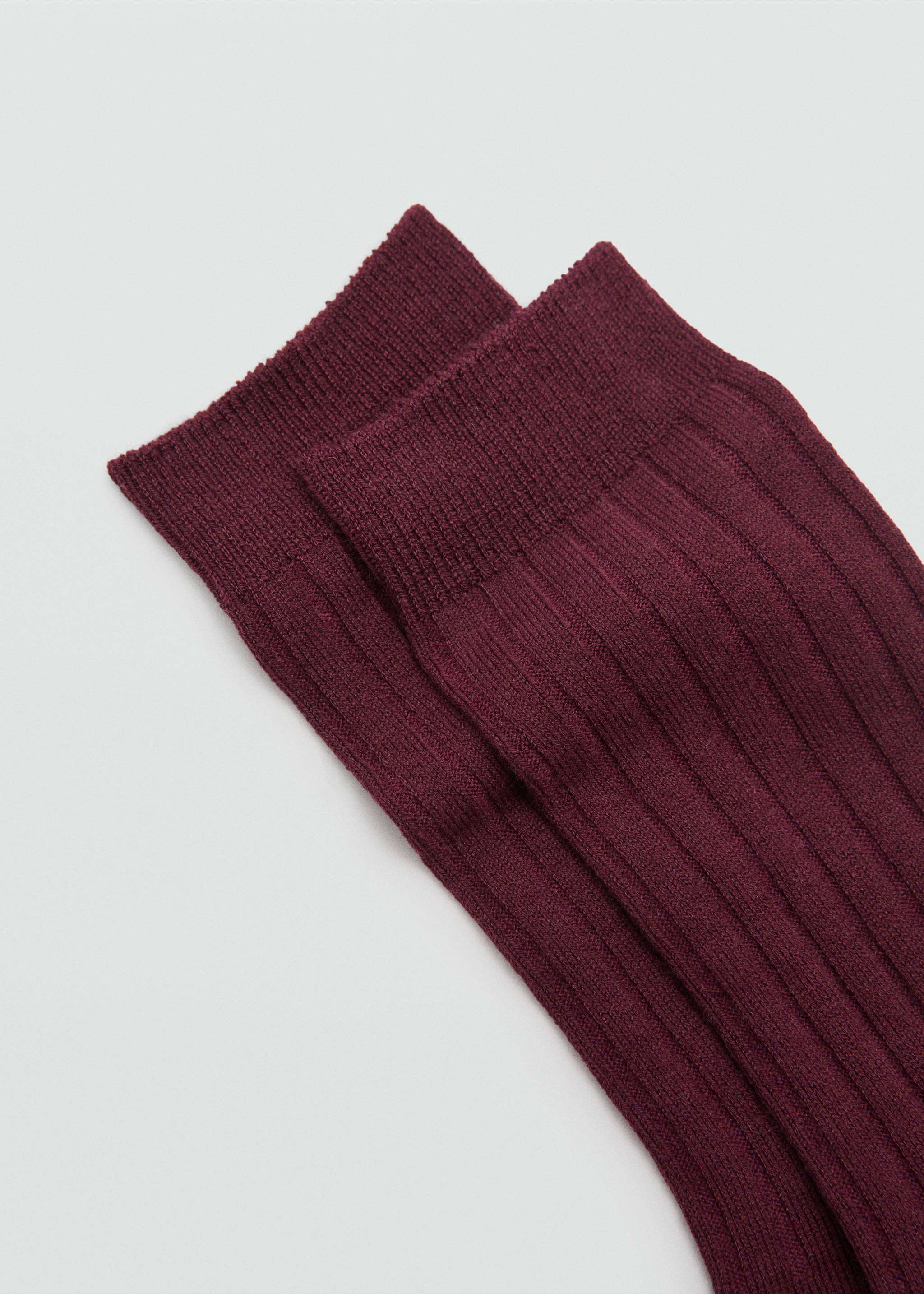 Ribbed socks - Medium plane, Burgundy. Ref: 77074761-00.